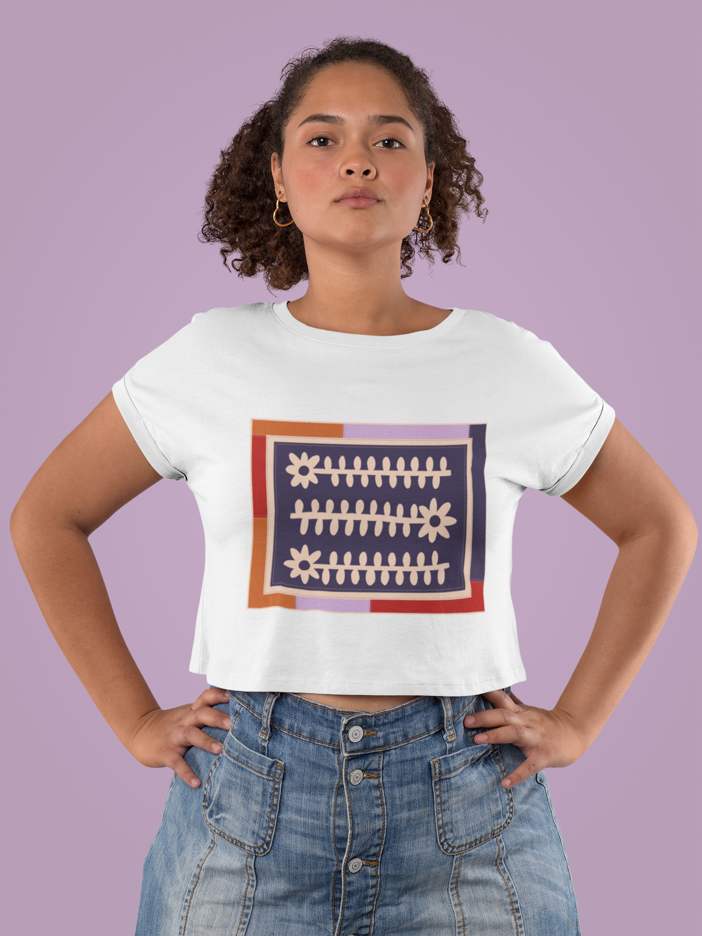Flower Quilt Cropped Tee (Colorway - Winter)