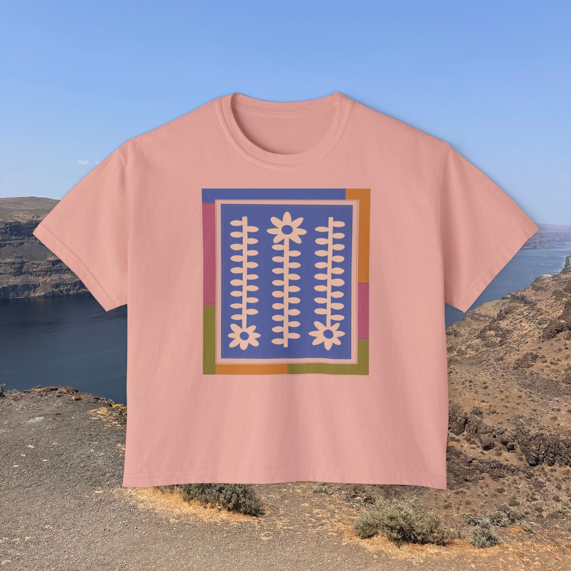 Flower Quilt Yoga Tee (Colorway: Spring)
