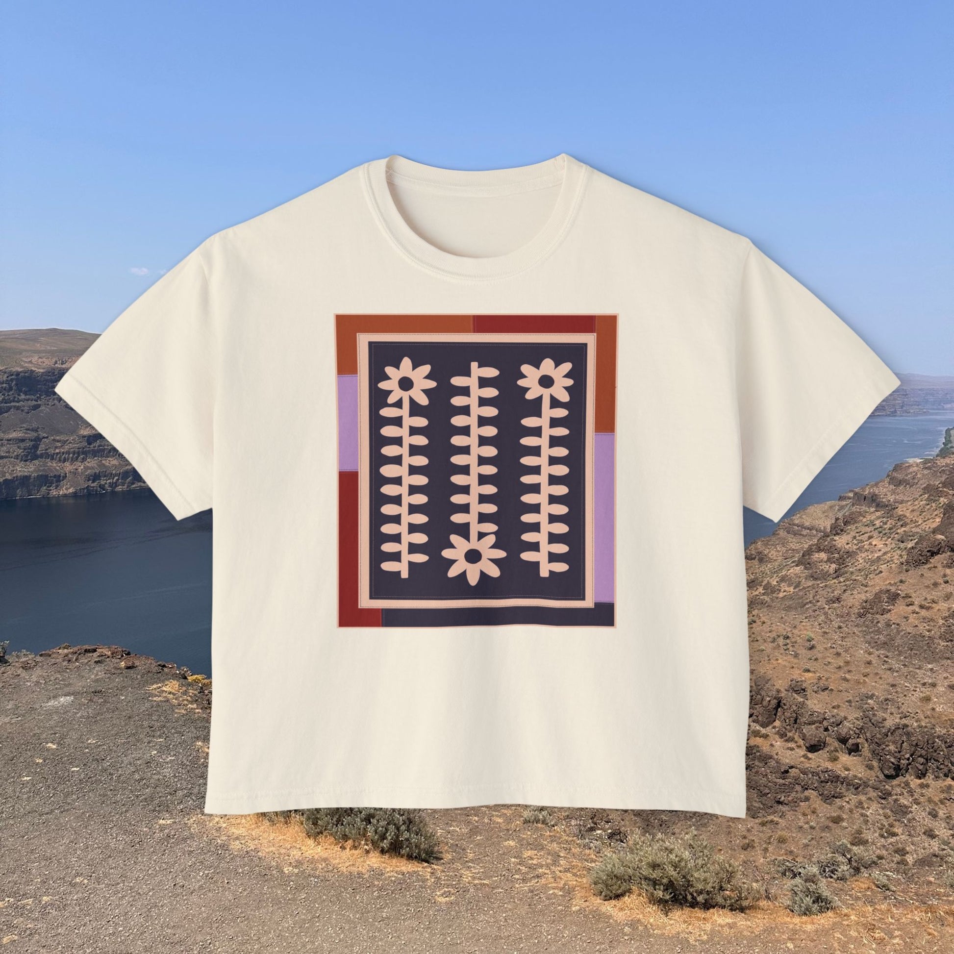 Flower Quilt Yoga Tee (Colorway: Winter)