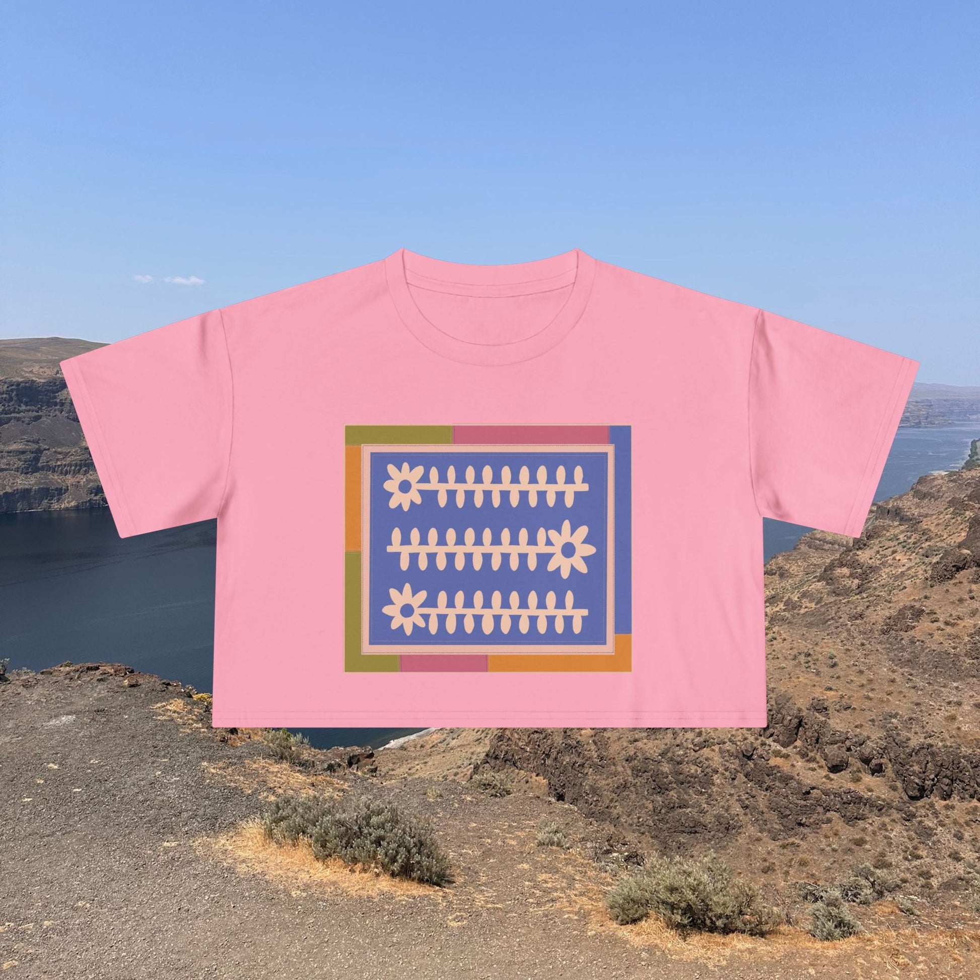 Flower Quilt Cropped Tee (Colorway: Spring)