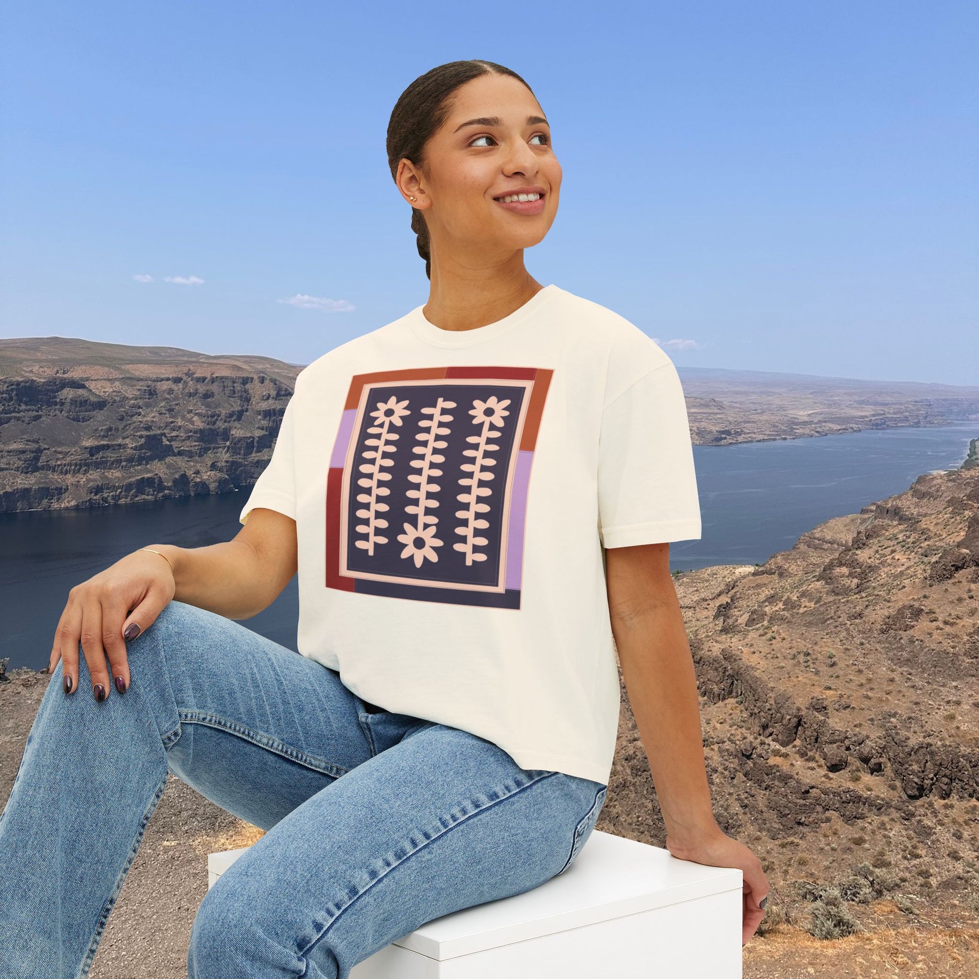 Flower Quilt Yoga Tee (Colorway: Winter)