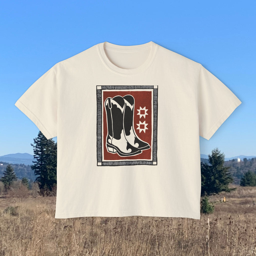 Boots Block Print Yoga Tee