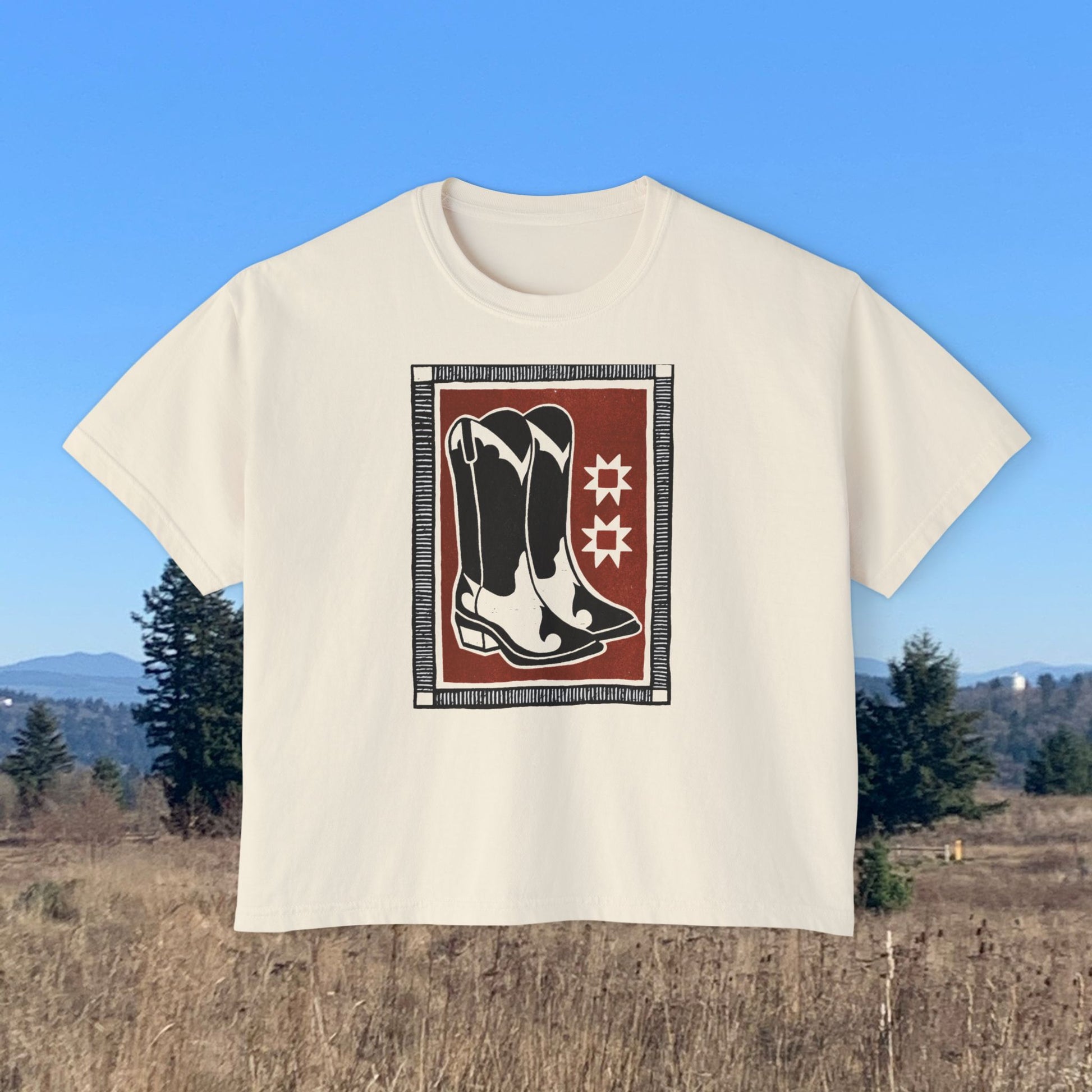 Boots Block Print Yoga Tee