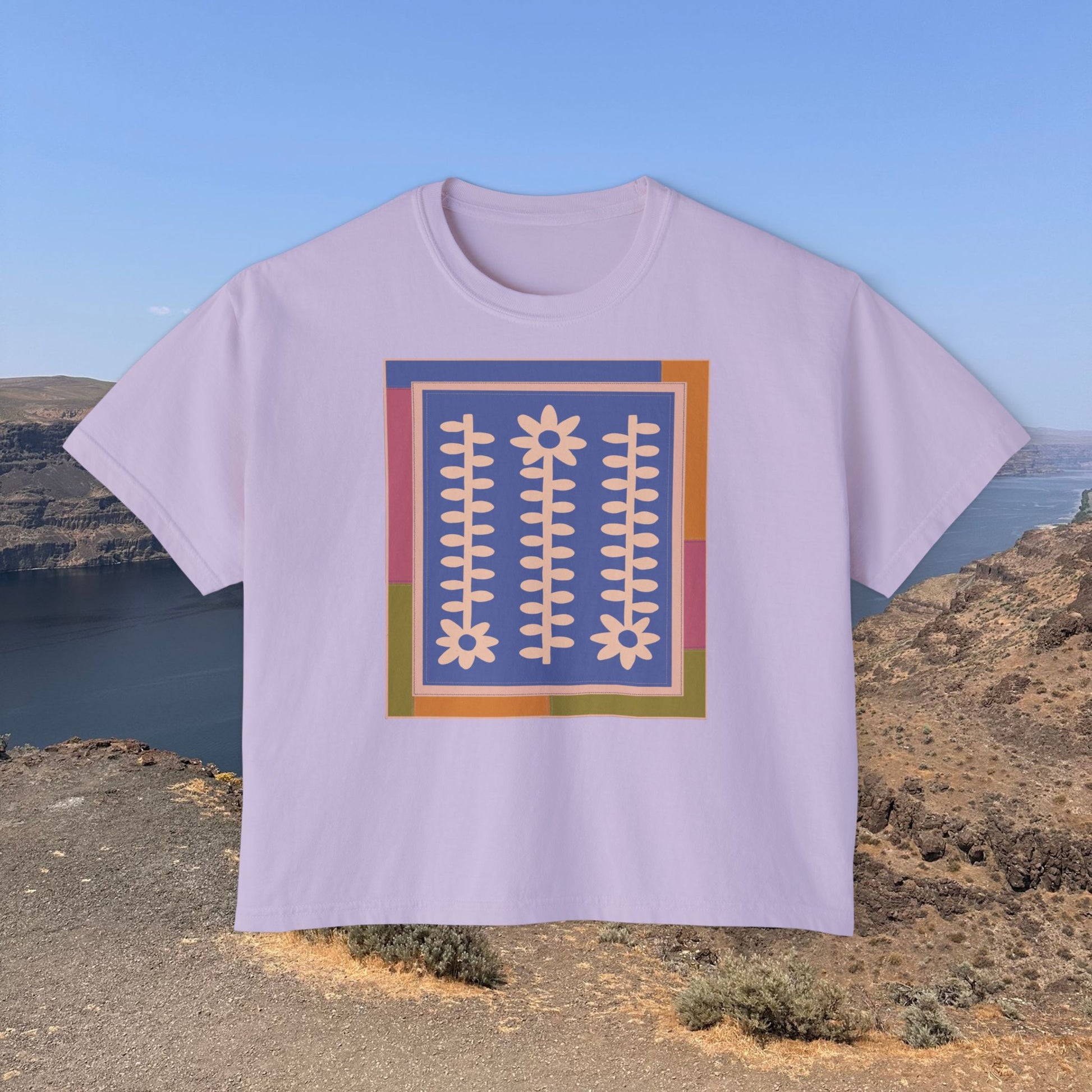 Flower Quilt Yoga Tee (Colorway: Spring)