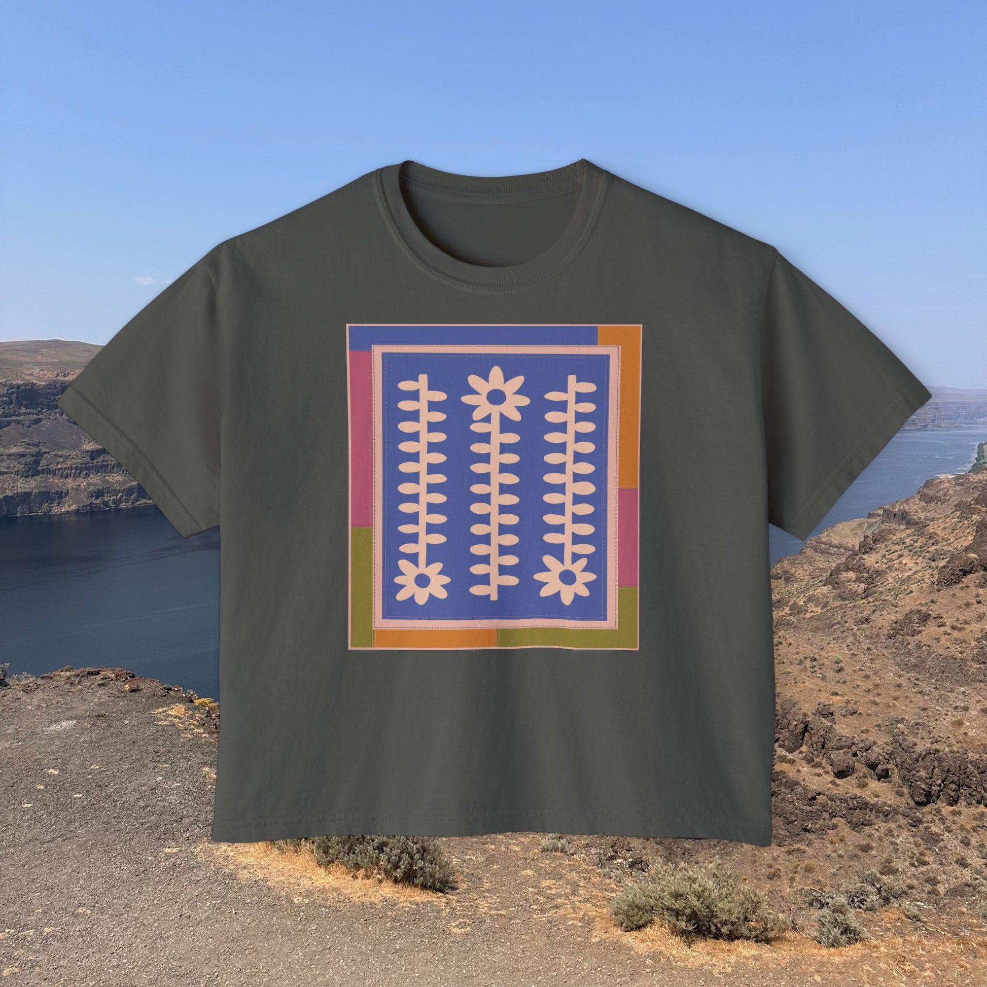Flower Quilt Yoga Tee (Colorway: Spring)