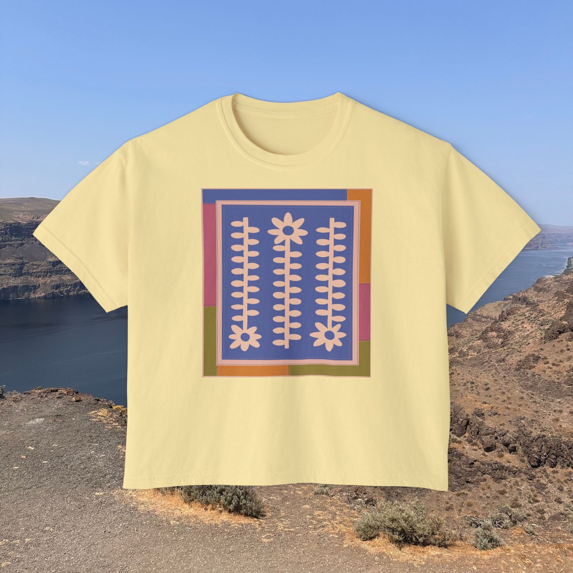 Flower Quilt Yoga Tee (Colorway: Spring)