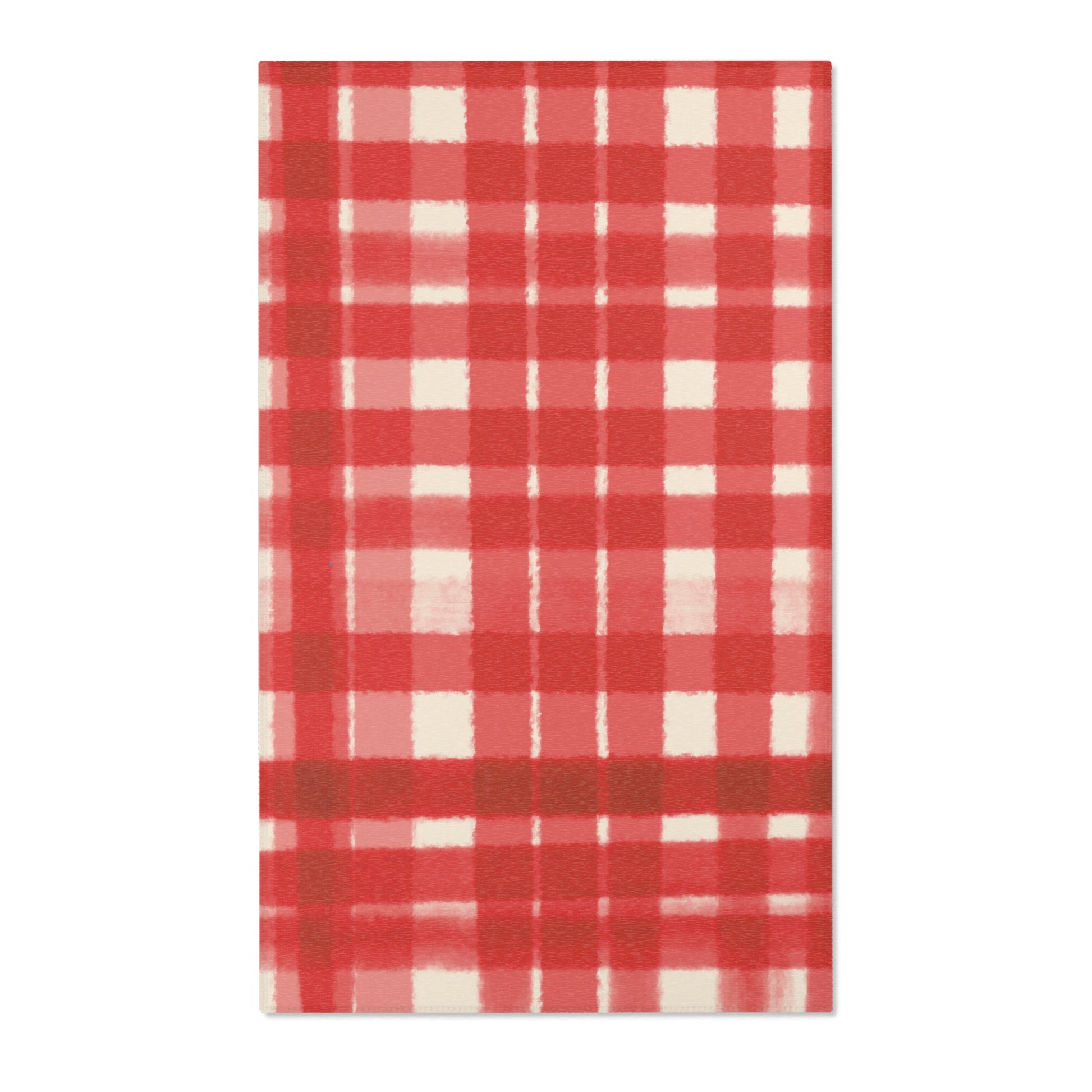 Red Gingham Area Rug