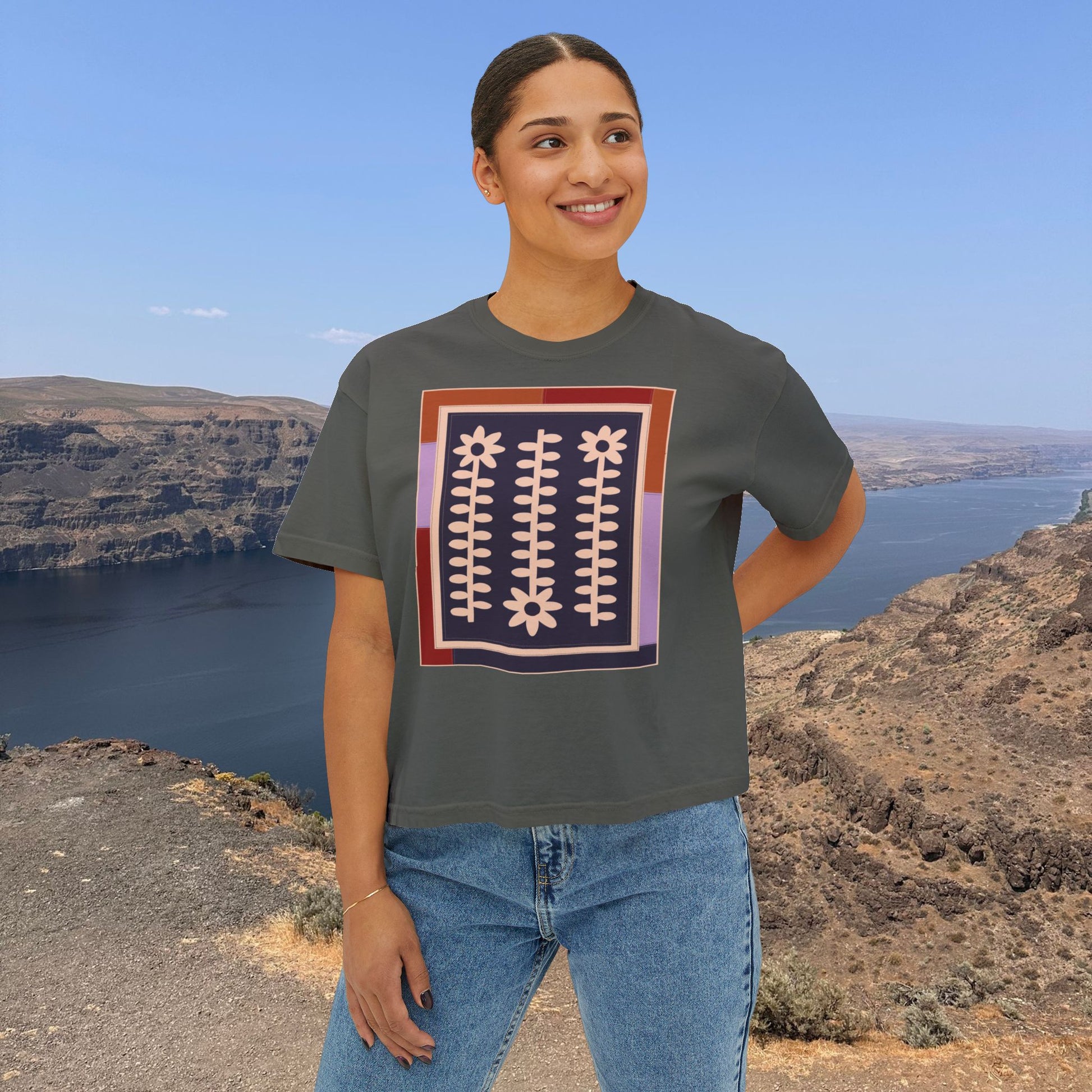 Flower Quilt Yoga Tee (Colorway: Winter)