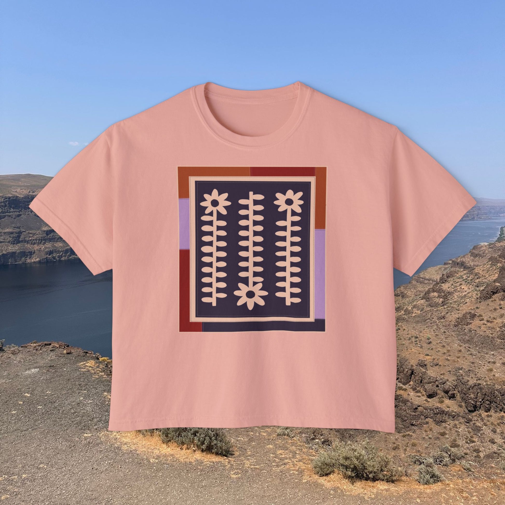Flower Quilt Yoga Tee (Colorway: Winter)