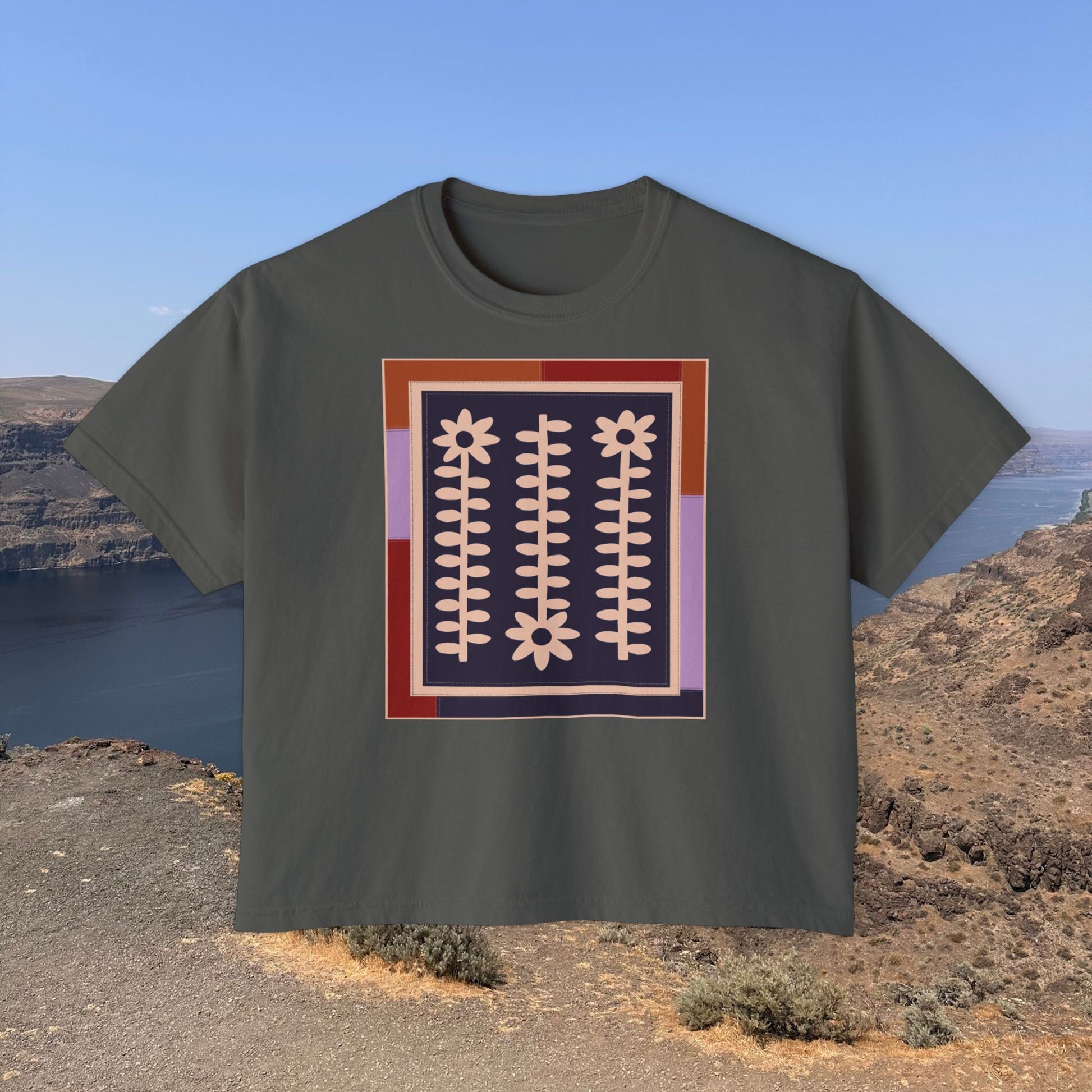 Flower Quilt Yoga Tee (Colorway: Winter)