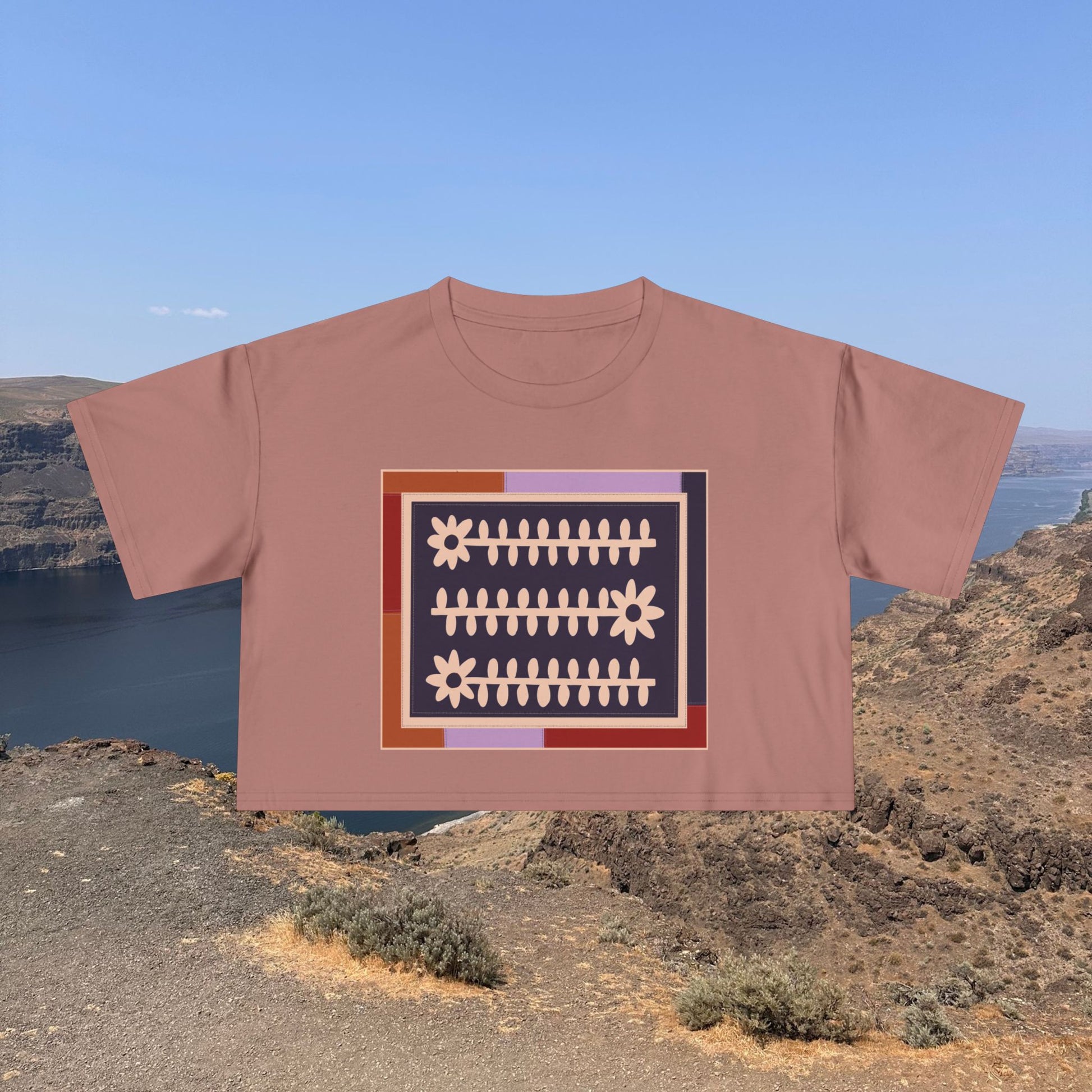 Flower Quilt Cropped Tee (Colorway - Winter)