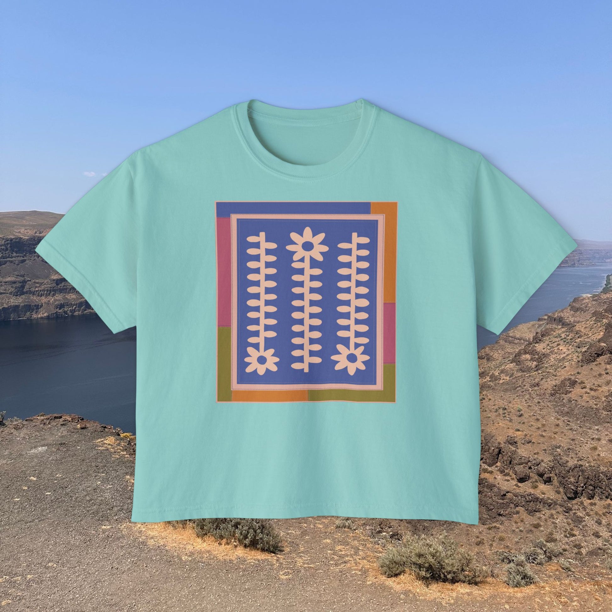 Flower Quilt Yoga Tee (Colorway: Spring)