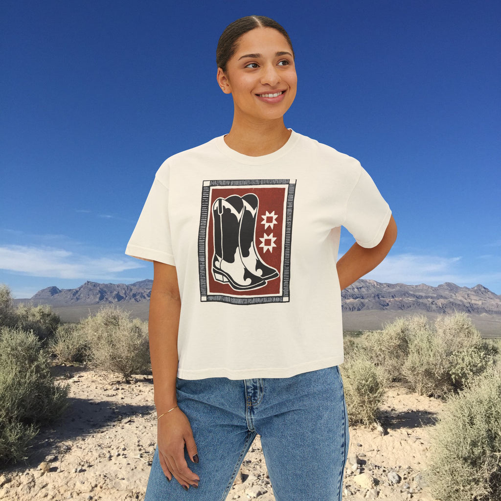 Boots Block Print Yoga Tee