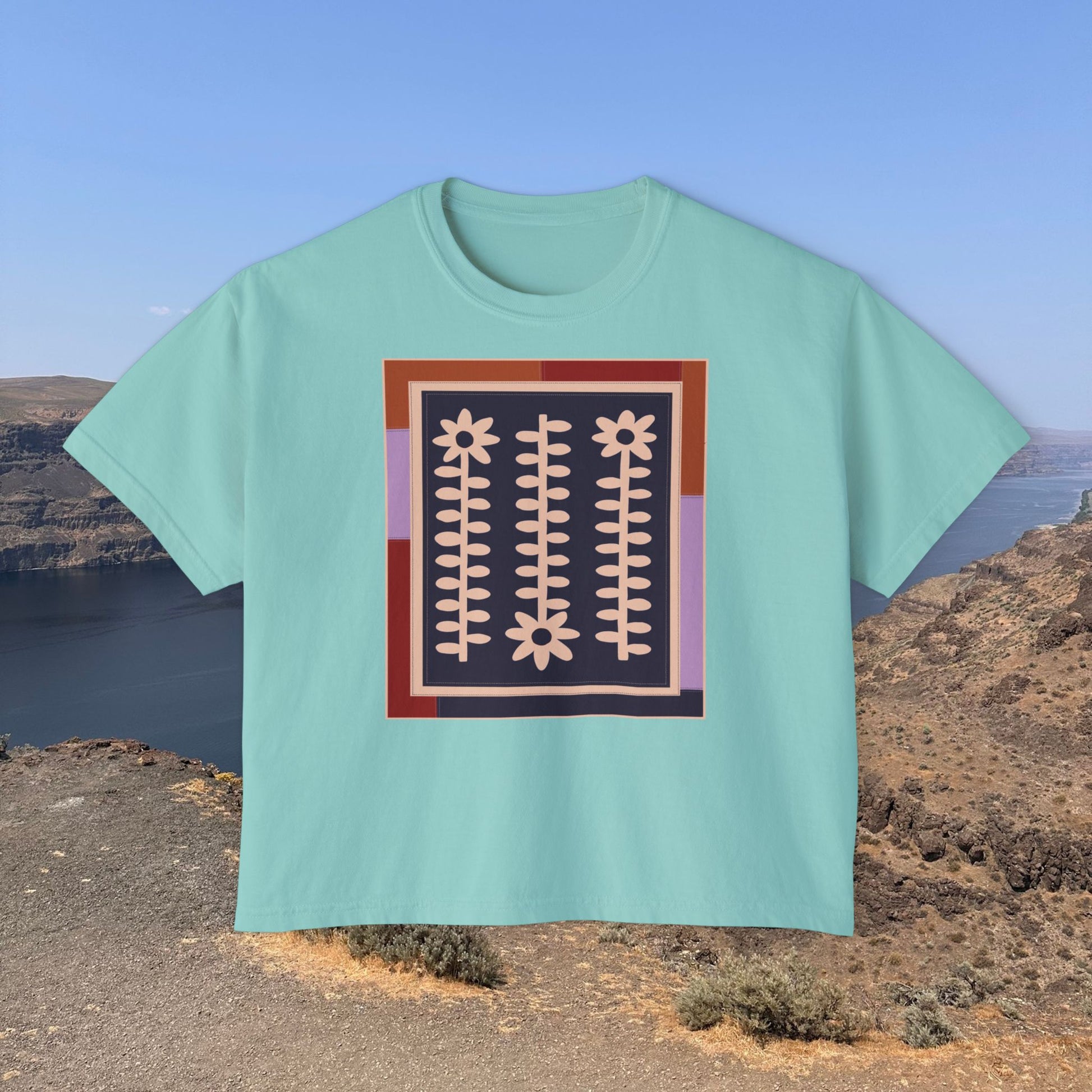 Flower Quilt Yoga Tee (Colorway: Winter)