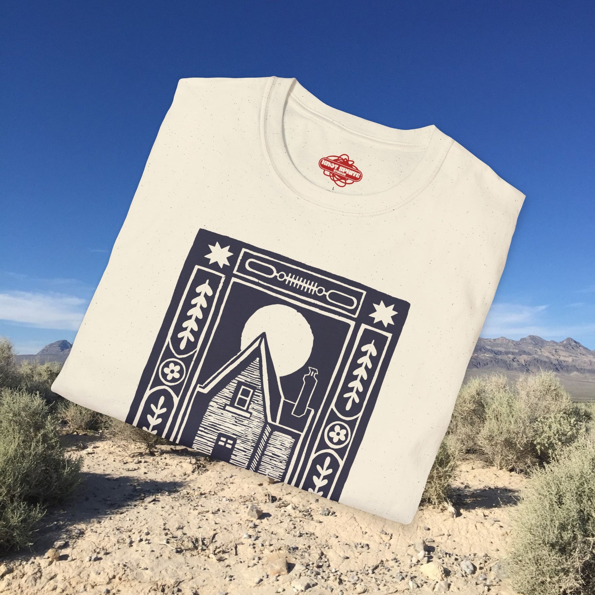 Unisex Softstyle T-Shirt - Haunted House Block Print