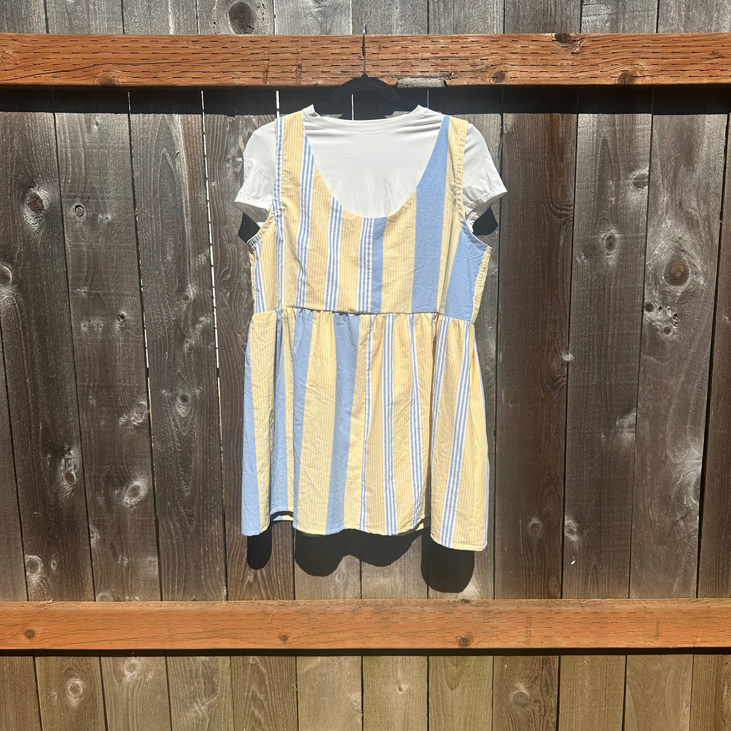 KSS Babydoll Smock Dress - Yellow/Blue