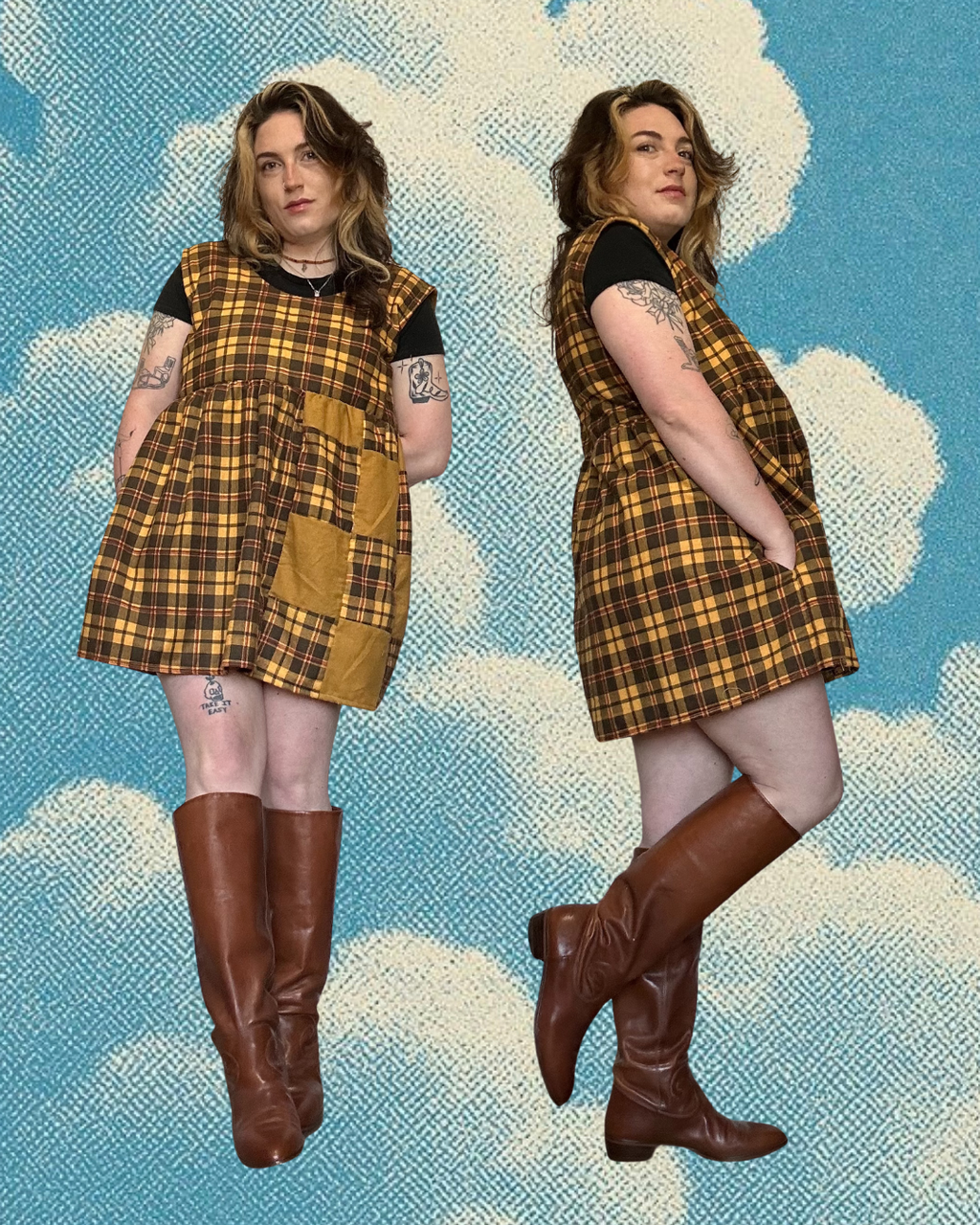 KSS Babydoll Smock Dress - Clueless Plaid