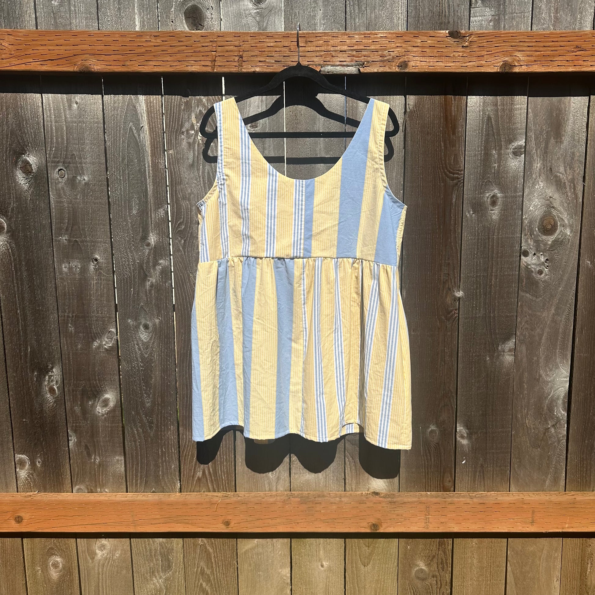 KSS Babydoll Smock Dress - Yellow/Blue