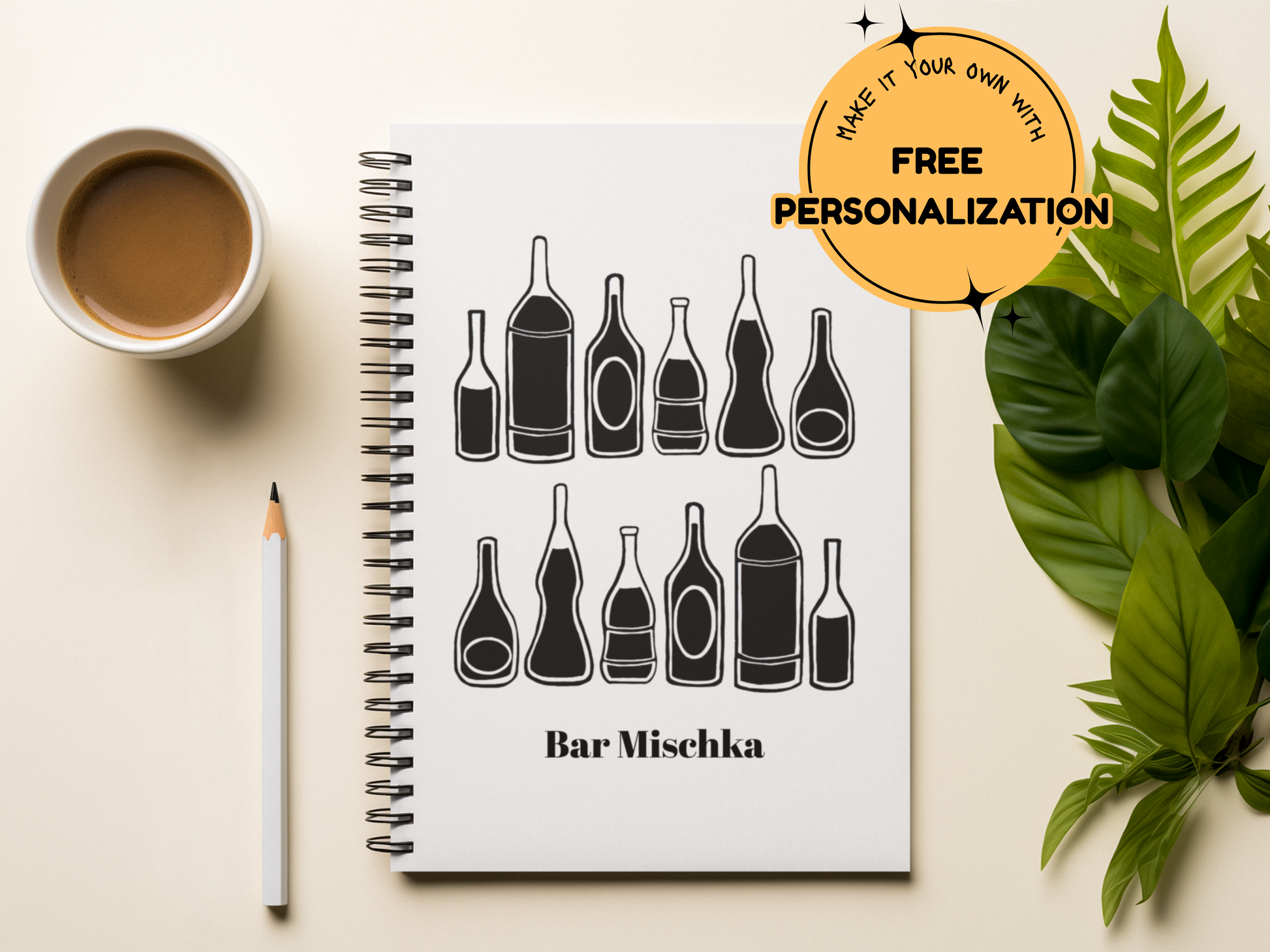 Custom Black Bottle Notebook