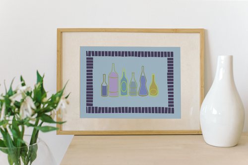 Blue Bottle Print