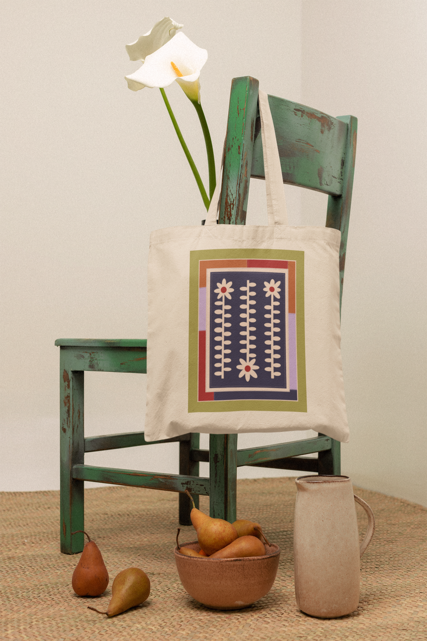 Flower Quilt Tote Bag