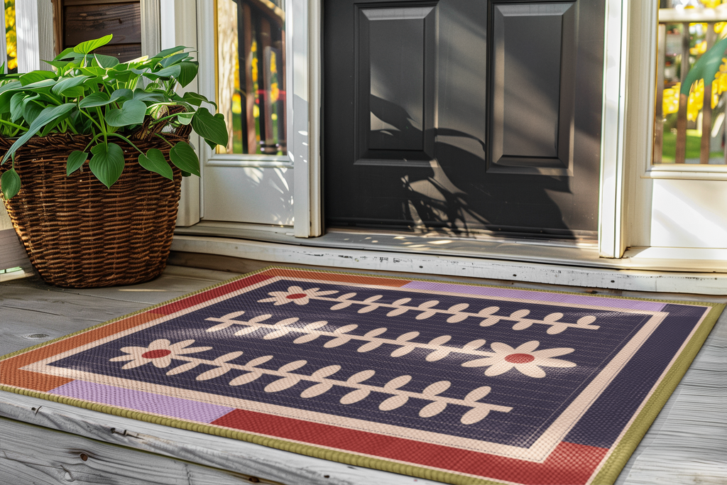 Flower Quilt Indoor/Outdoor Rug (Colorway: Winter)