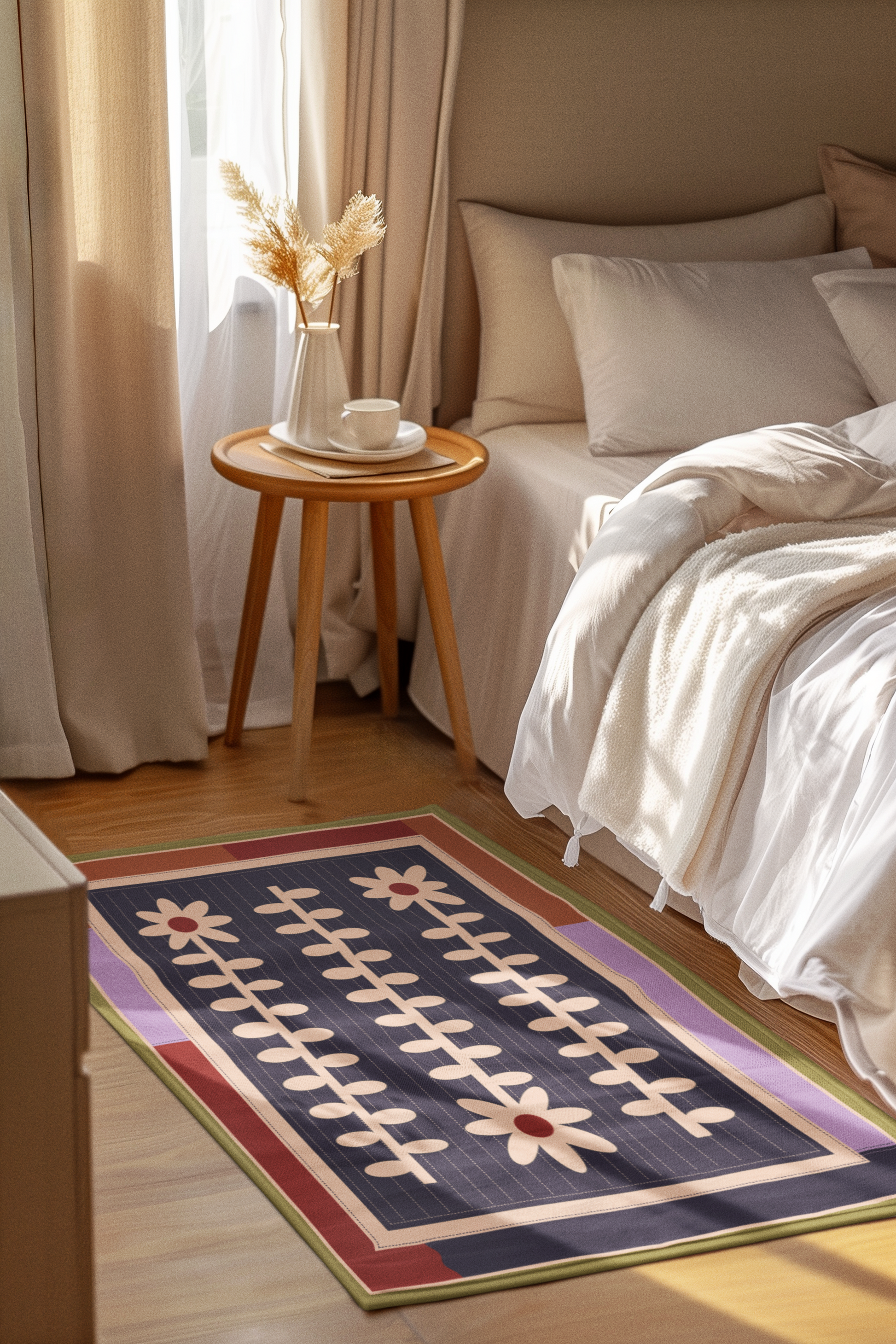 Flower Quilt Indoor/Outdoor Rug (Colorway: Winter)