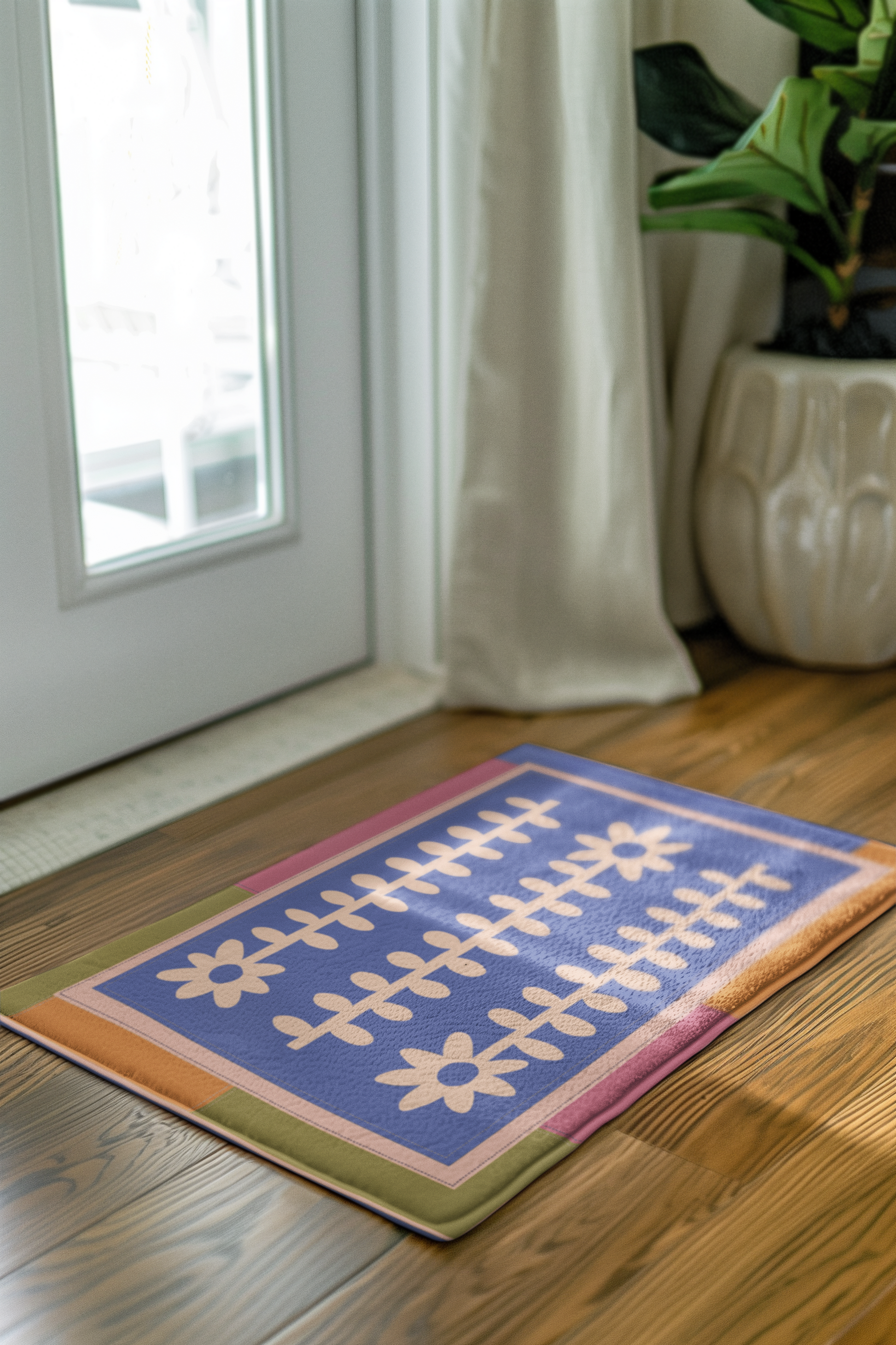 Flower Quilt Indoor/Outdoor Rug (Colorway: Spring)