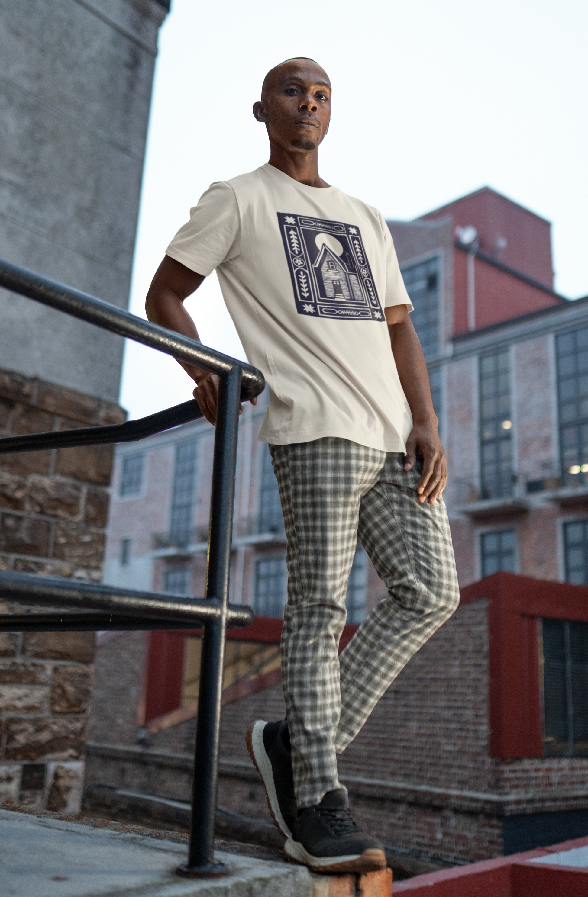 Unisex Softstyle T-Shirt - Haunted House Block Print
