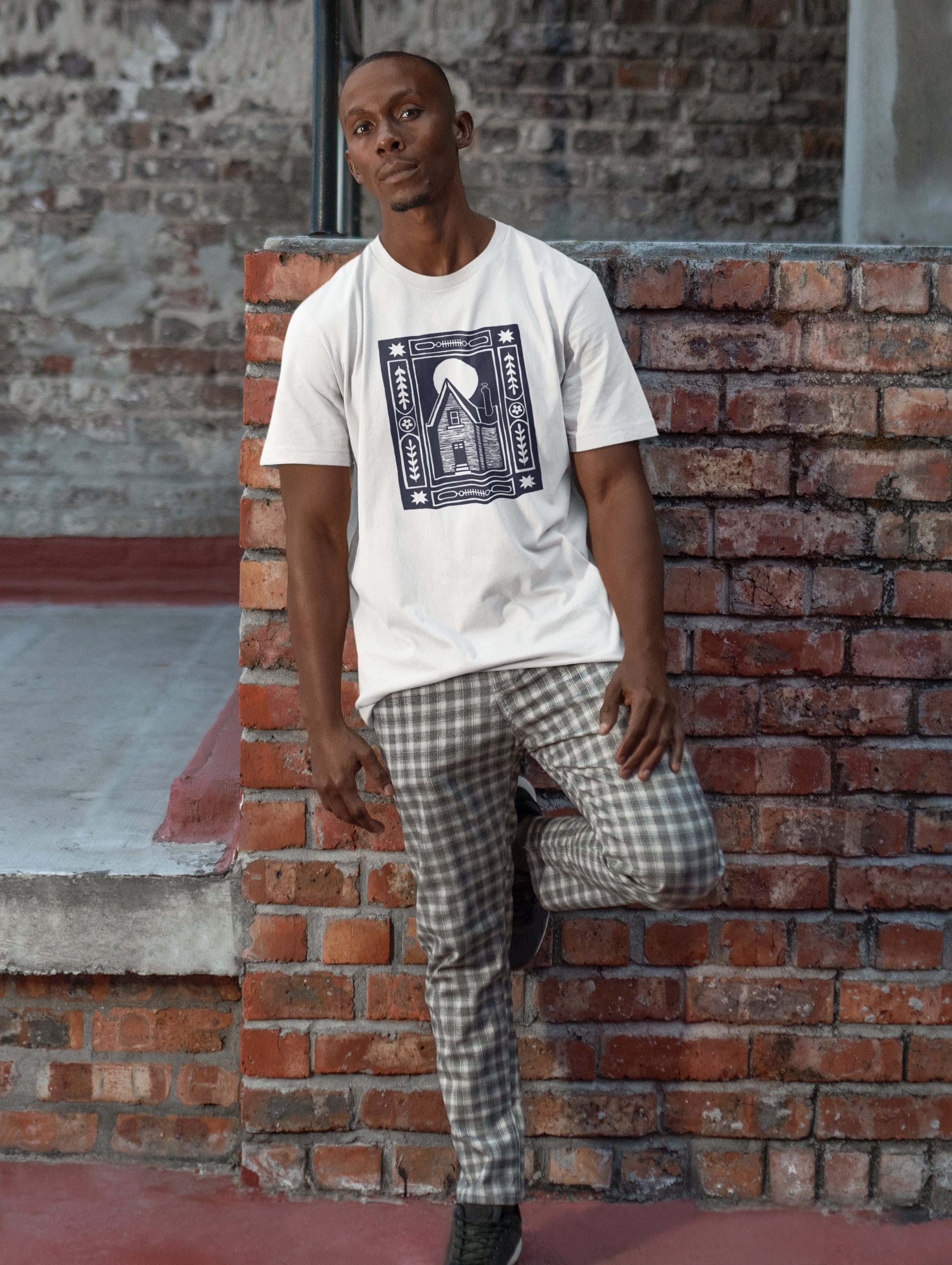 Unisex Softstyle T-Shirt - Haunted House Block Print