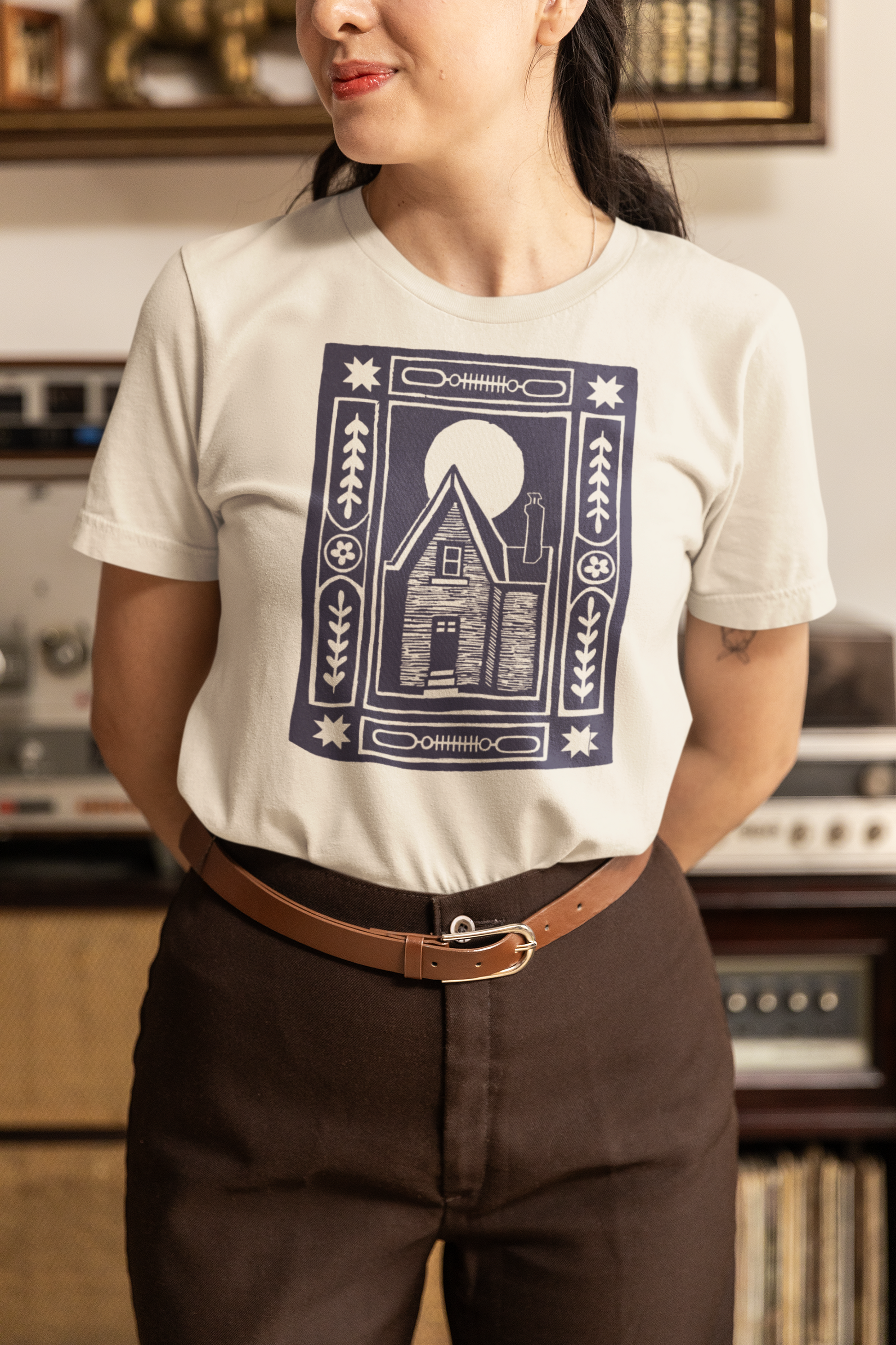 Unisex Softstyle T-Shirt - Haunted House Block Print