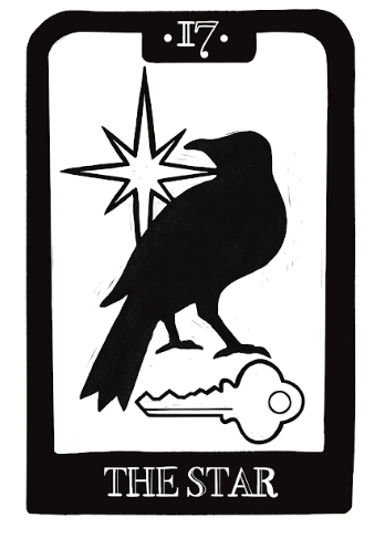 Tarot Crow Block Print Poster