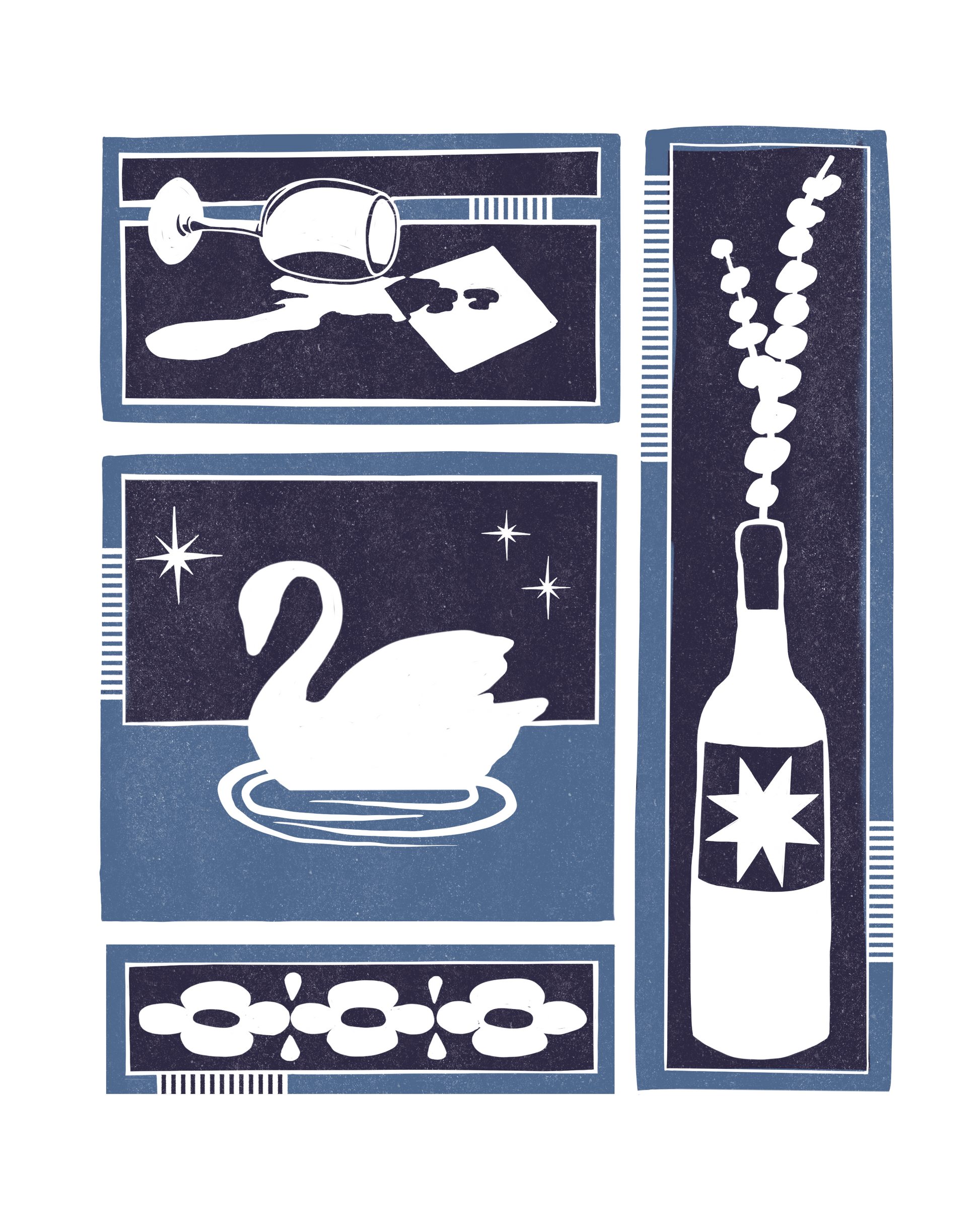 Swan Song Print - Blue