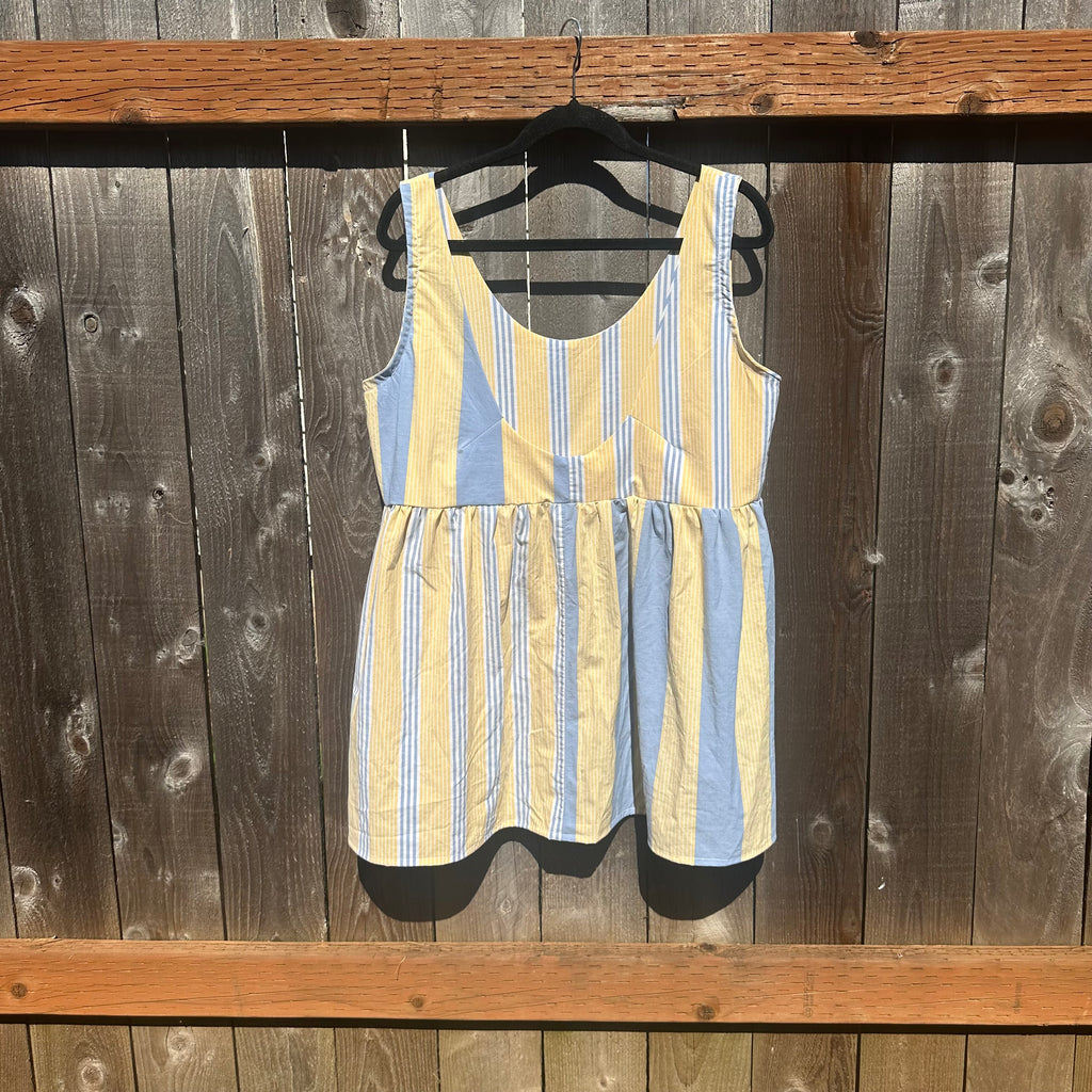 KSS Babydoll Smock Dress - Yellow/Blue