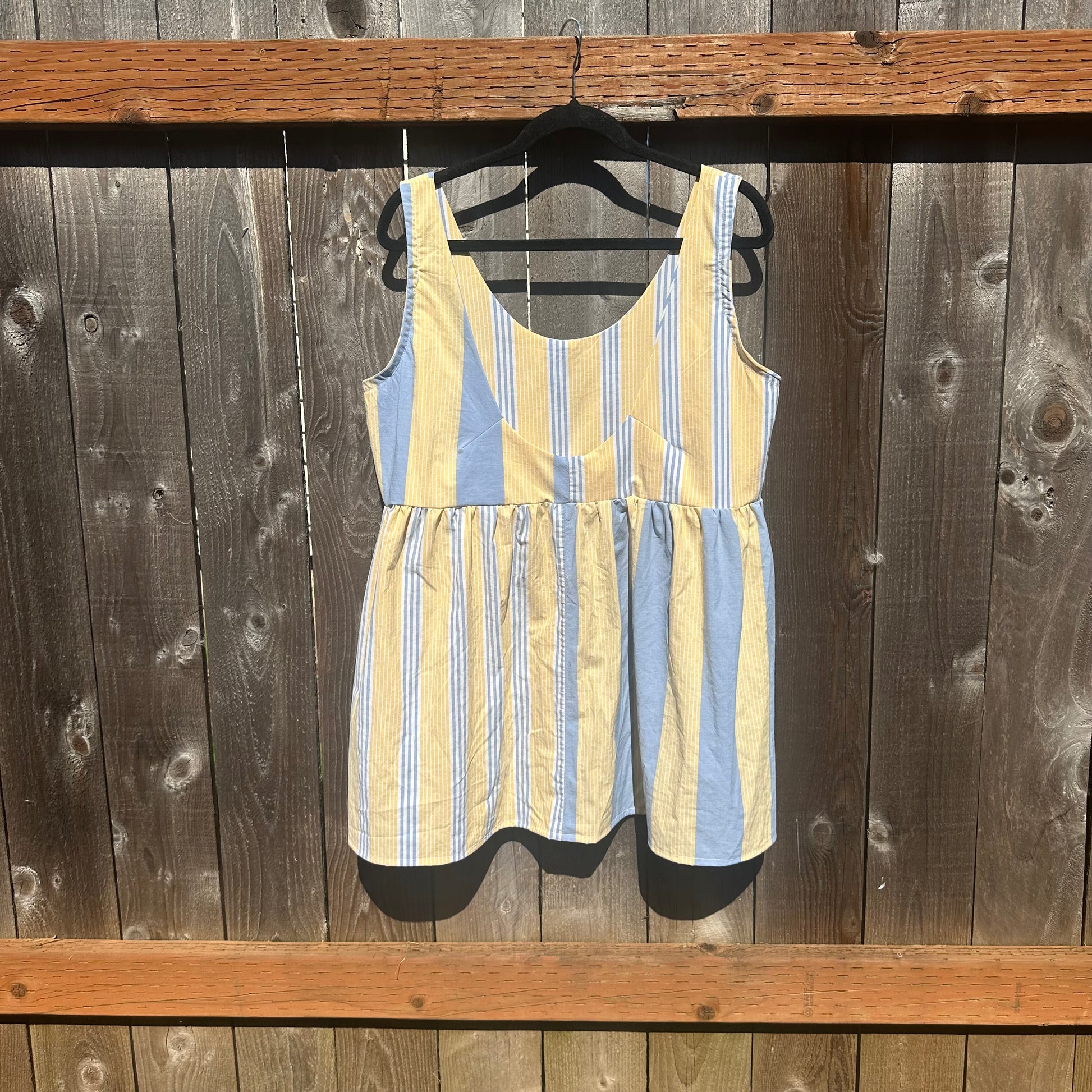 KSS Babydoll Smock Dress - Yellow/Blue