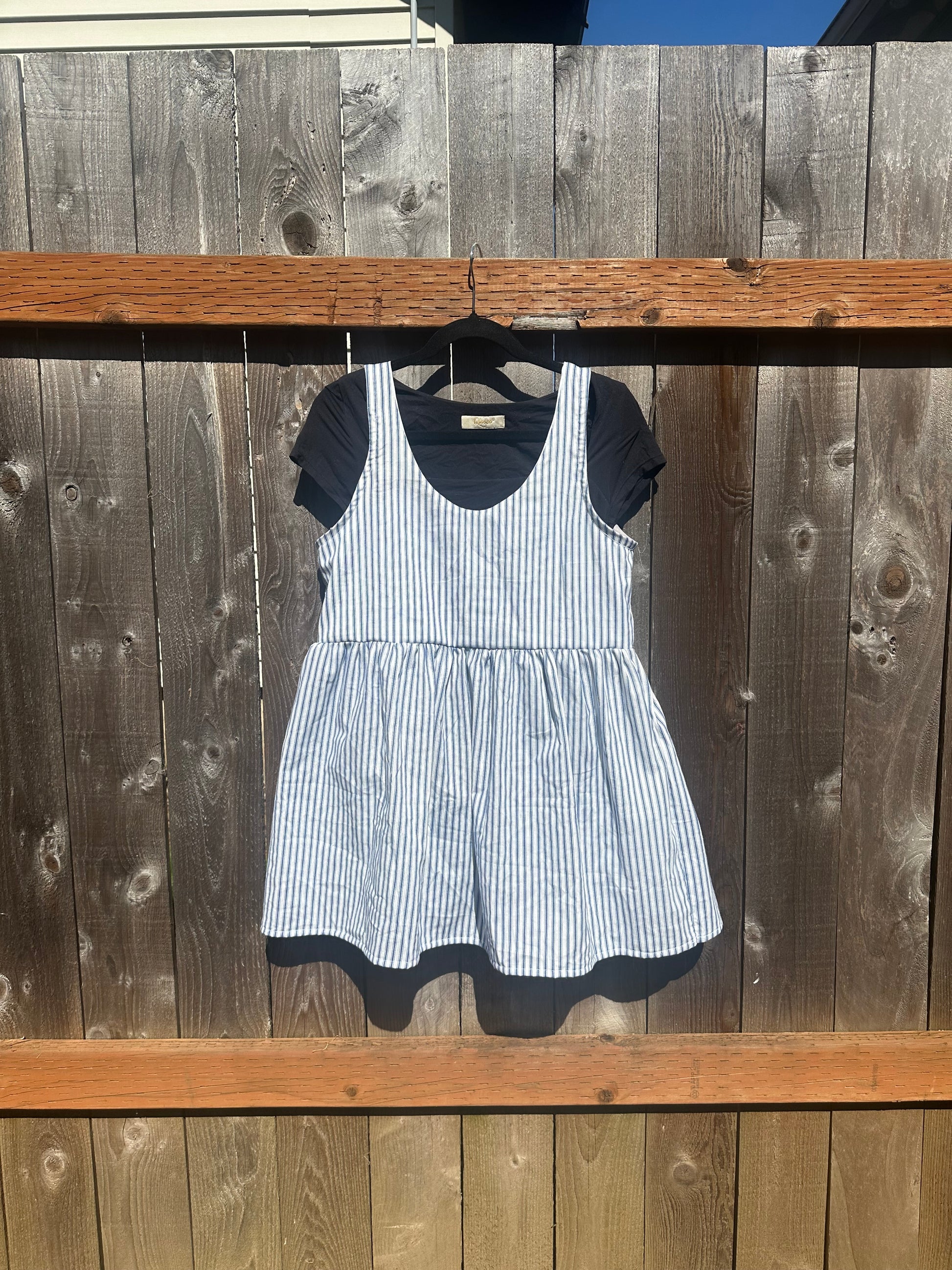 KSS Babydoll Smock Dress - Blue Stripes