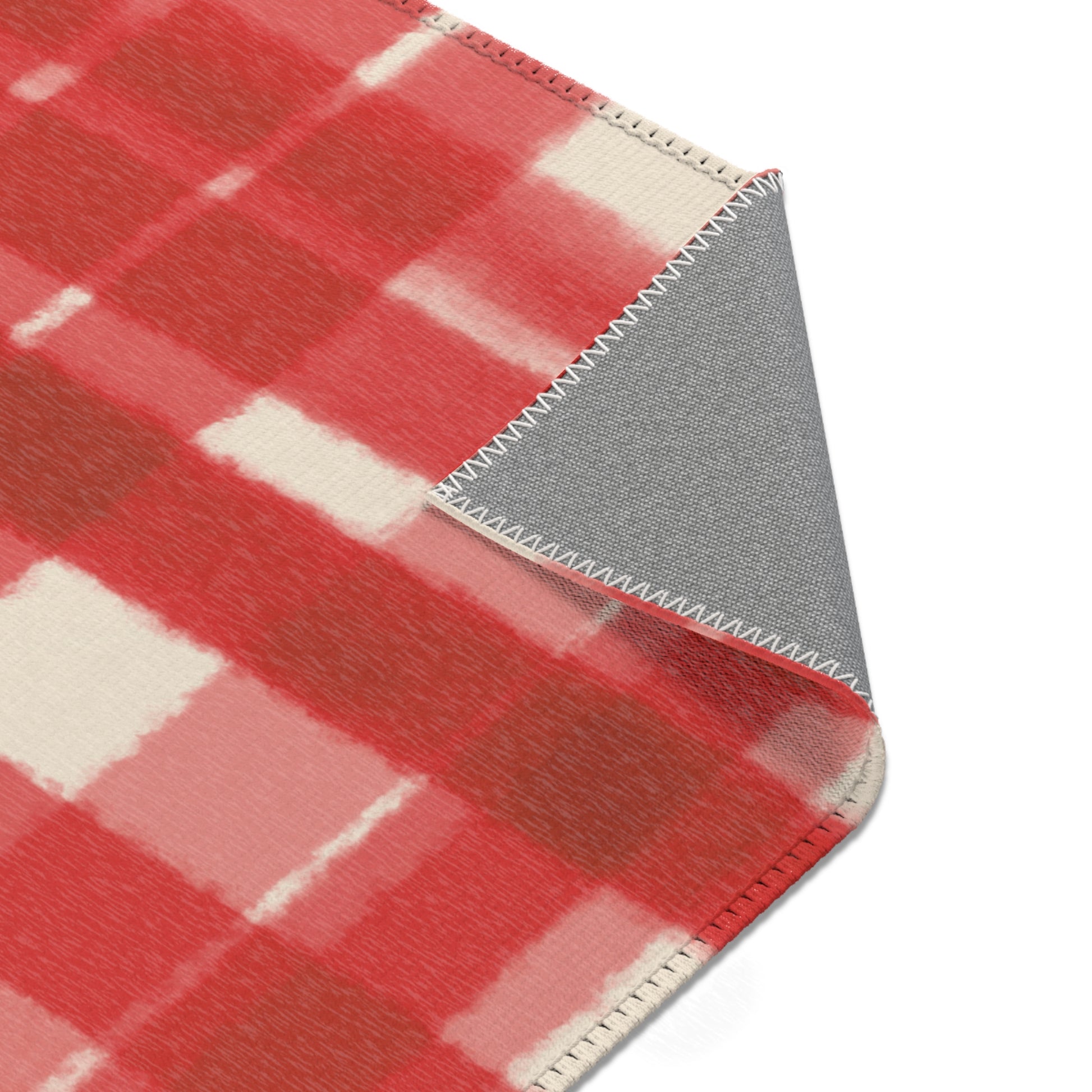 Red Gingham Area Rug