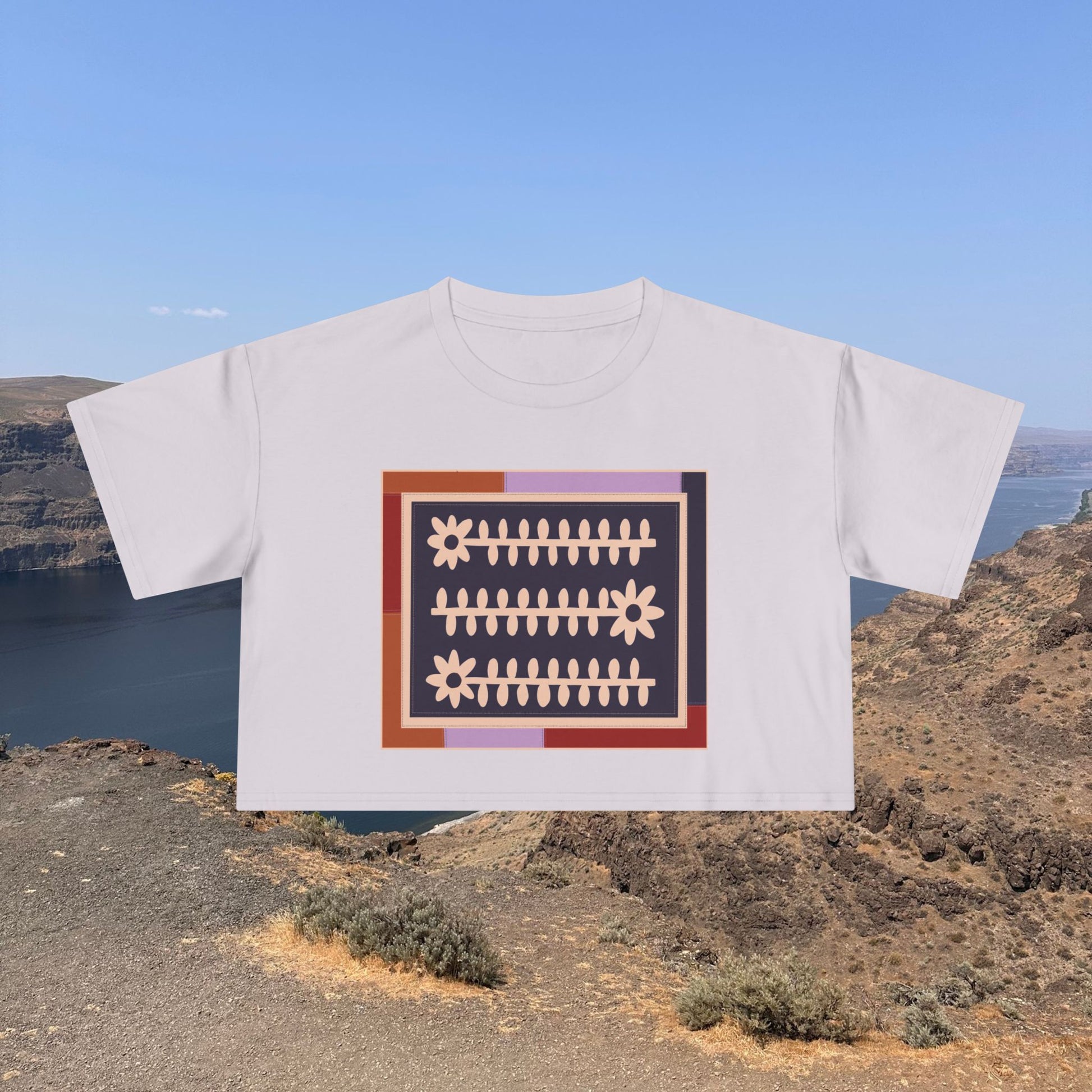 Flower Quilt Cropped Tee (Colorway - Winter)