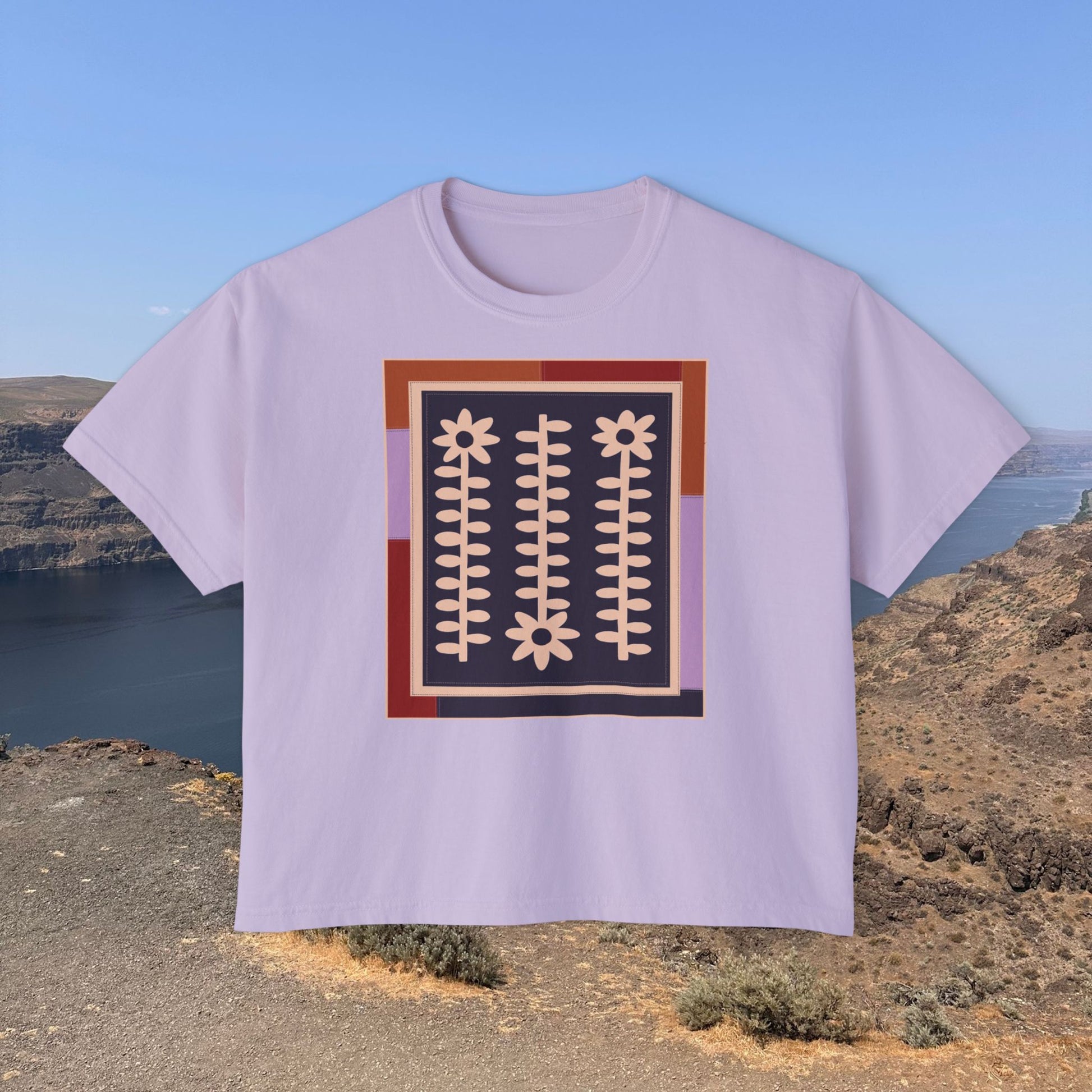 Flower Quilt Yoga Tee (Colorway: Winter)