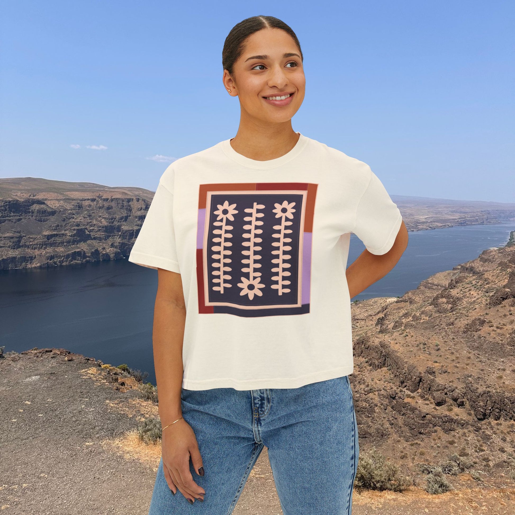 Flower Quilt Yoga Tee (Colorway: Winter)