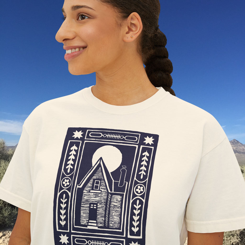 Haunted House Block Print Yoga Tee
