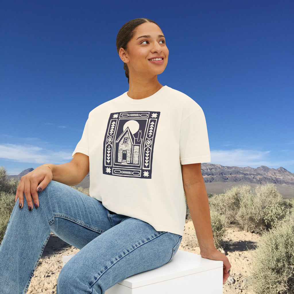 Haunted House Block Print Yoga Tee