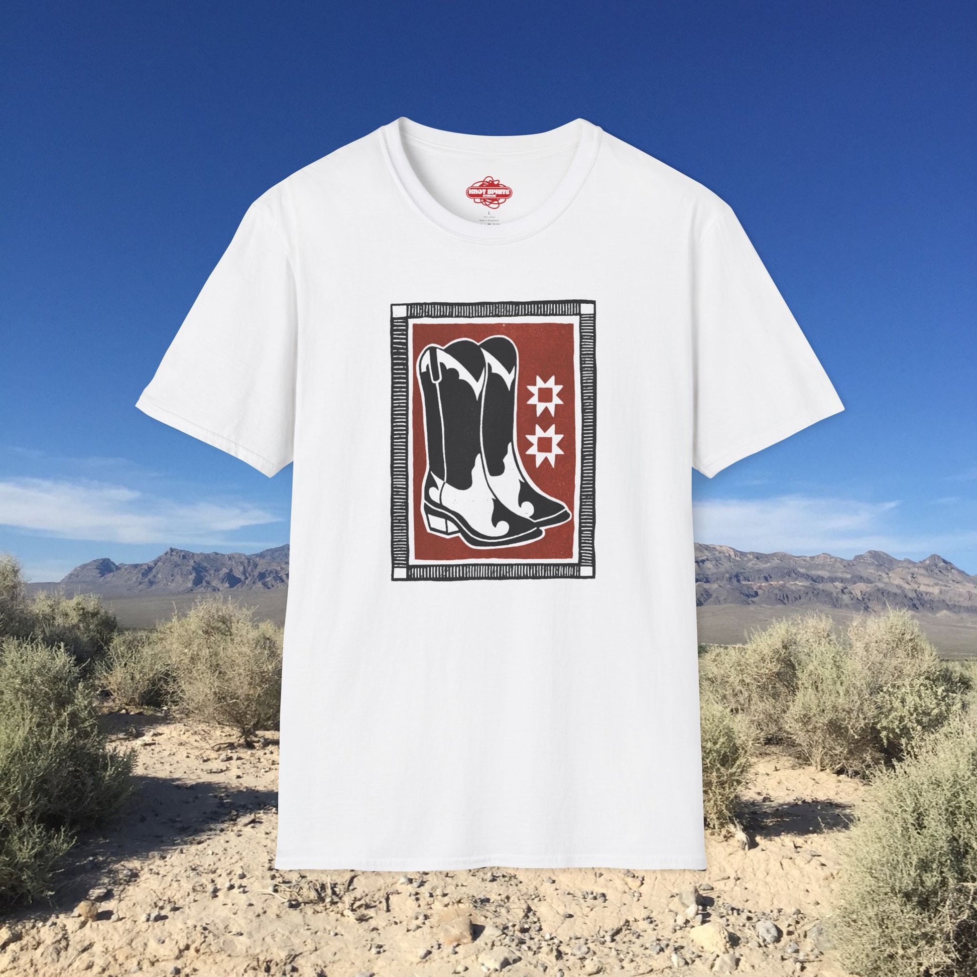 Unisex Softstyle T-Shirt- Boot Block Print