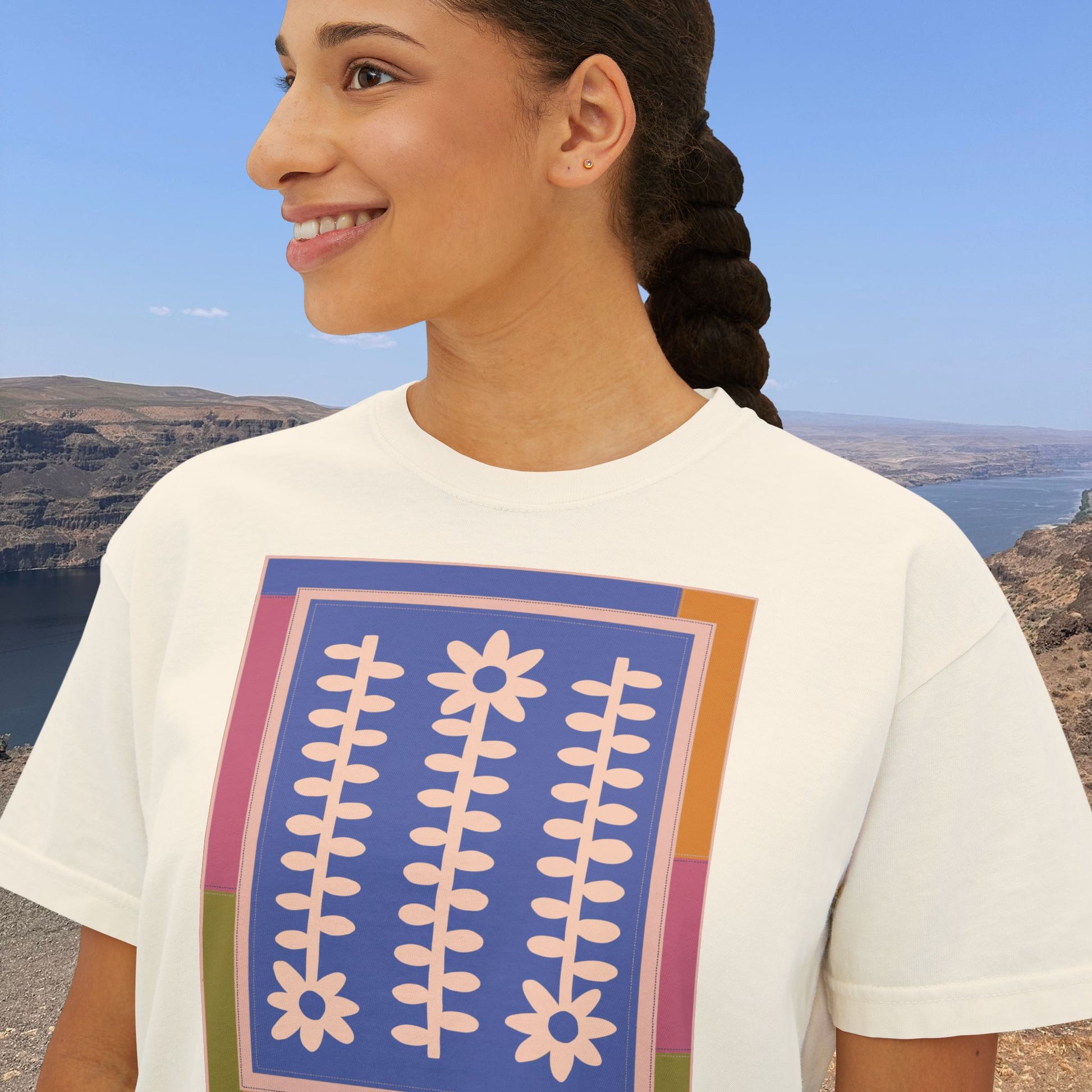 Flower Quilt Yoga Tee (Colorway: Spring)