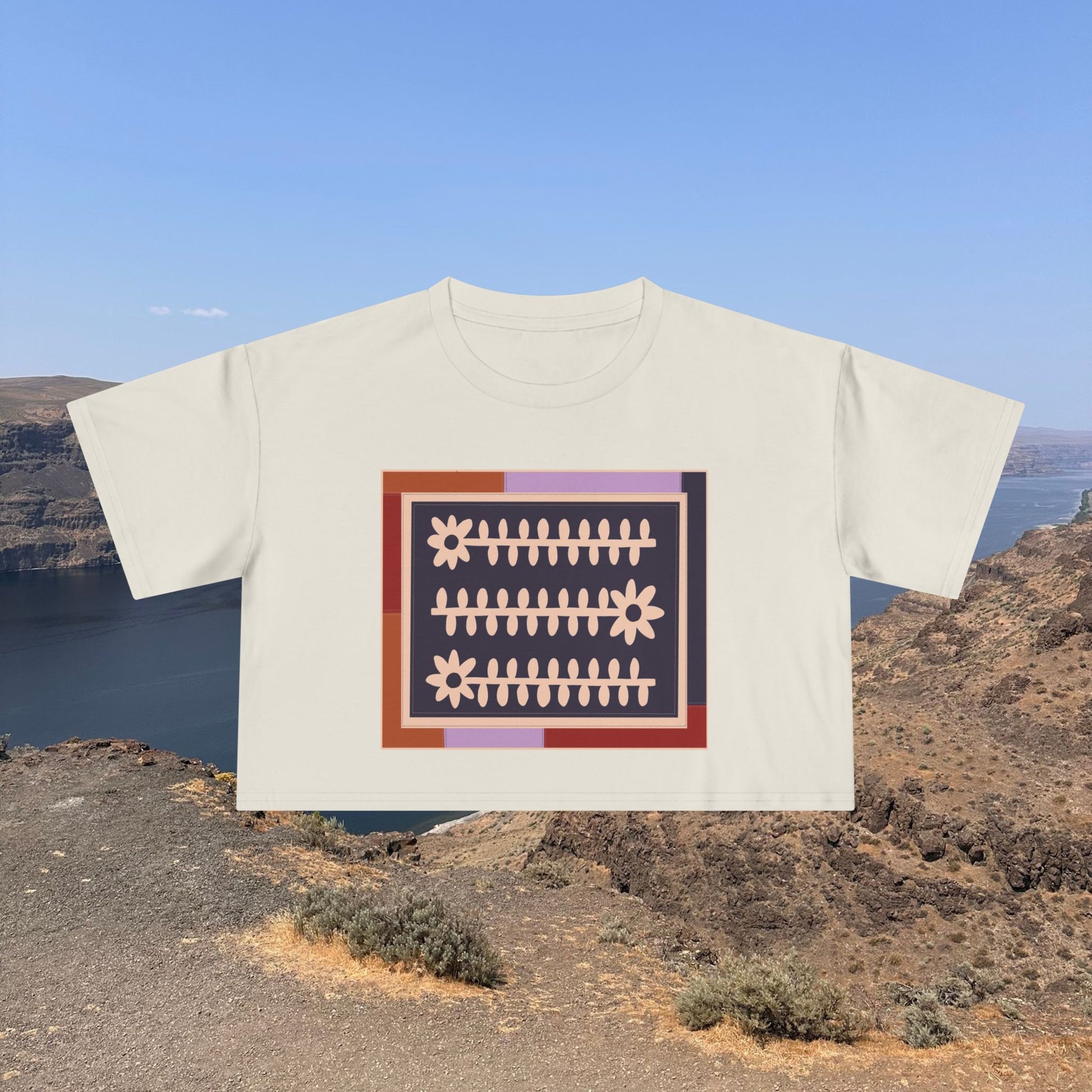 Flower Quilt Cropped Tee (Colorway - Winter)