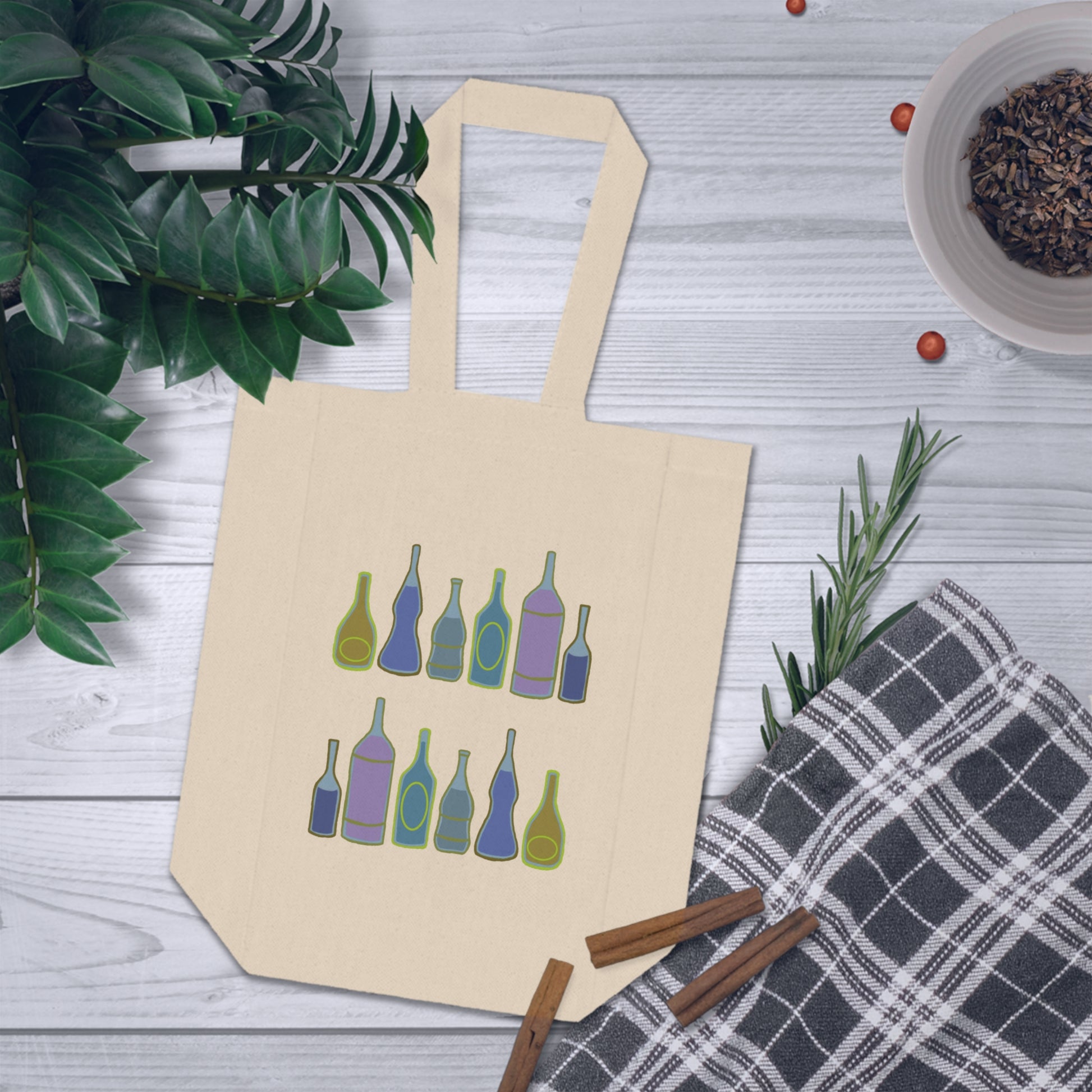 Blue Bottle Wine Tote