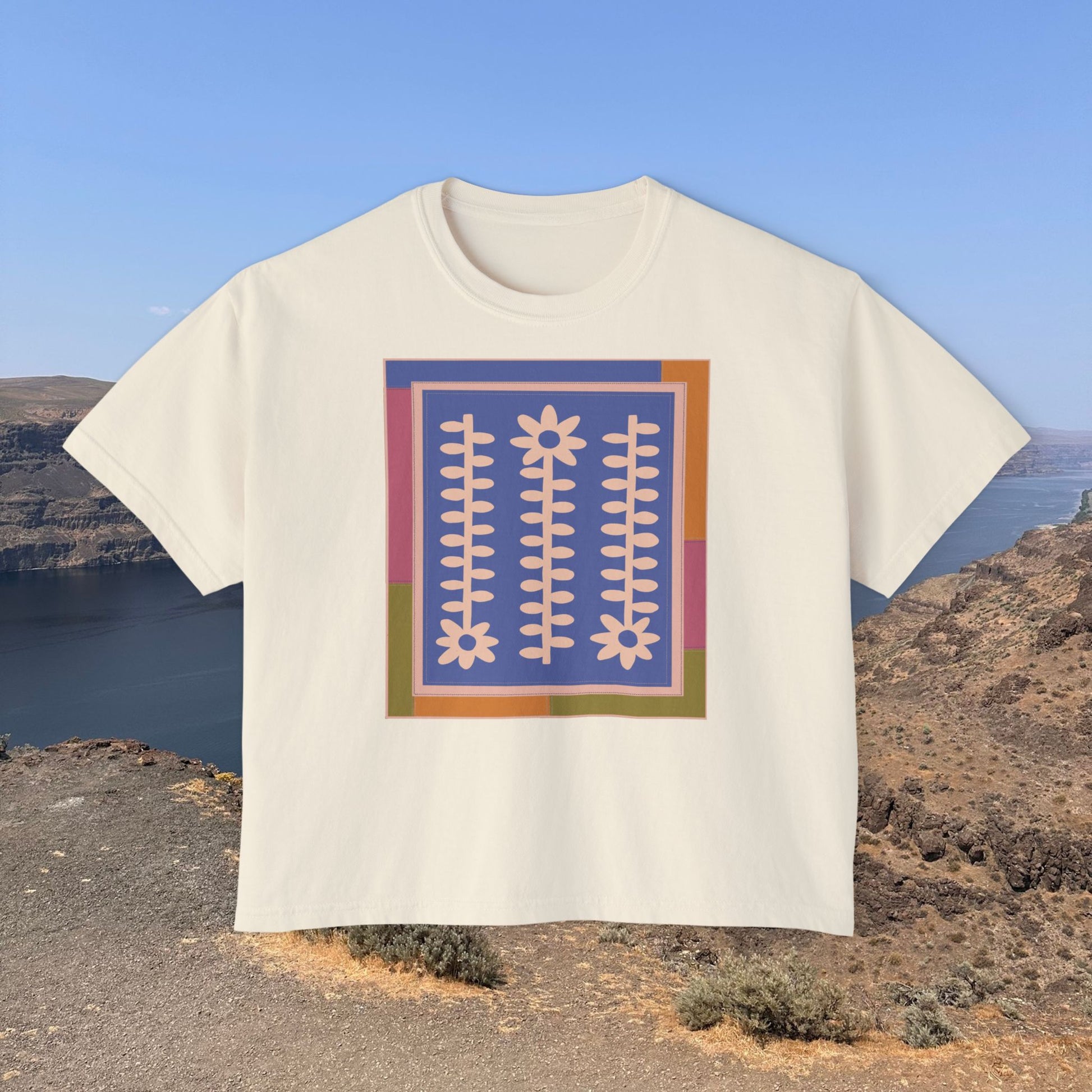 Flower Quilt Yoga Tee (Colorway: Spring)