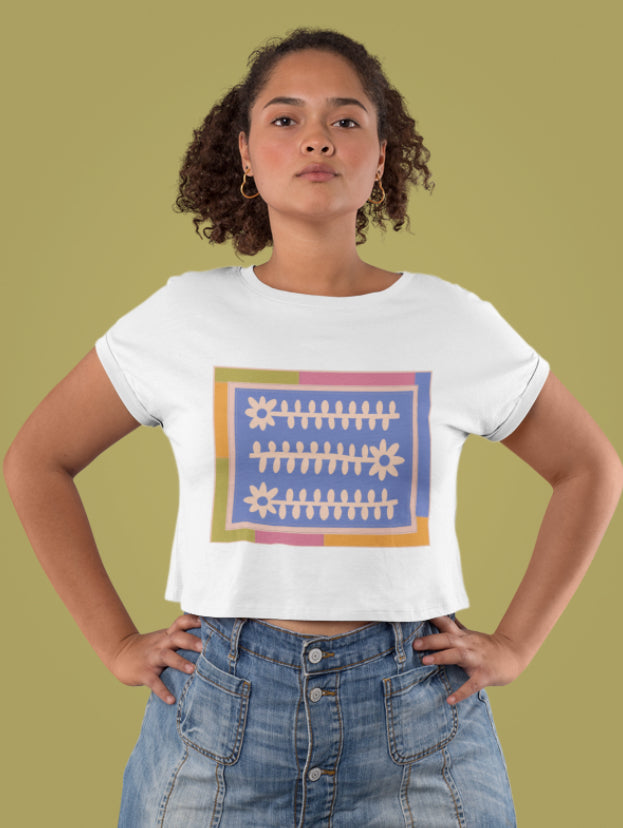 Flower Quilt Cropped Tee (Colorway: Spring)