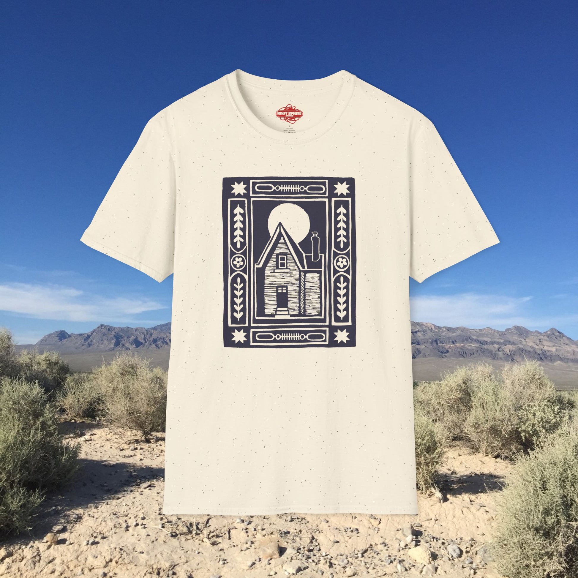 Unisex Softstyle T-Shirt - Haunted House Block Print
