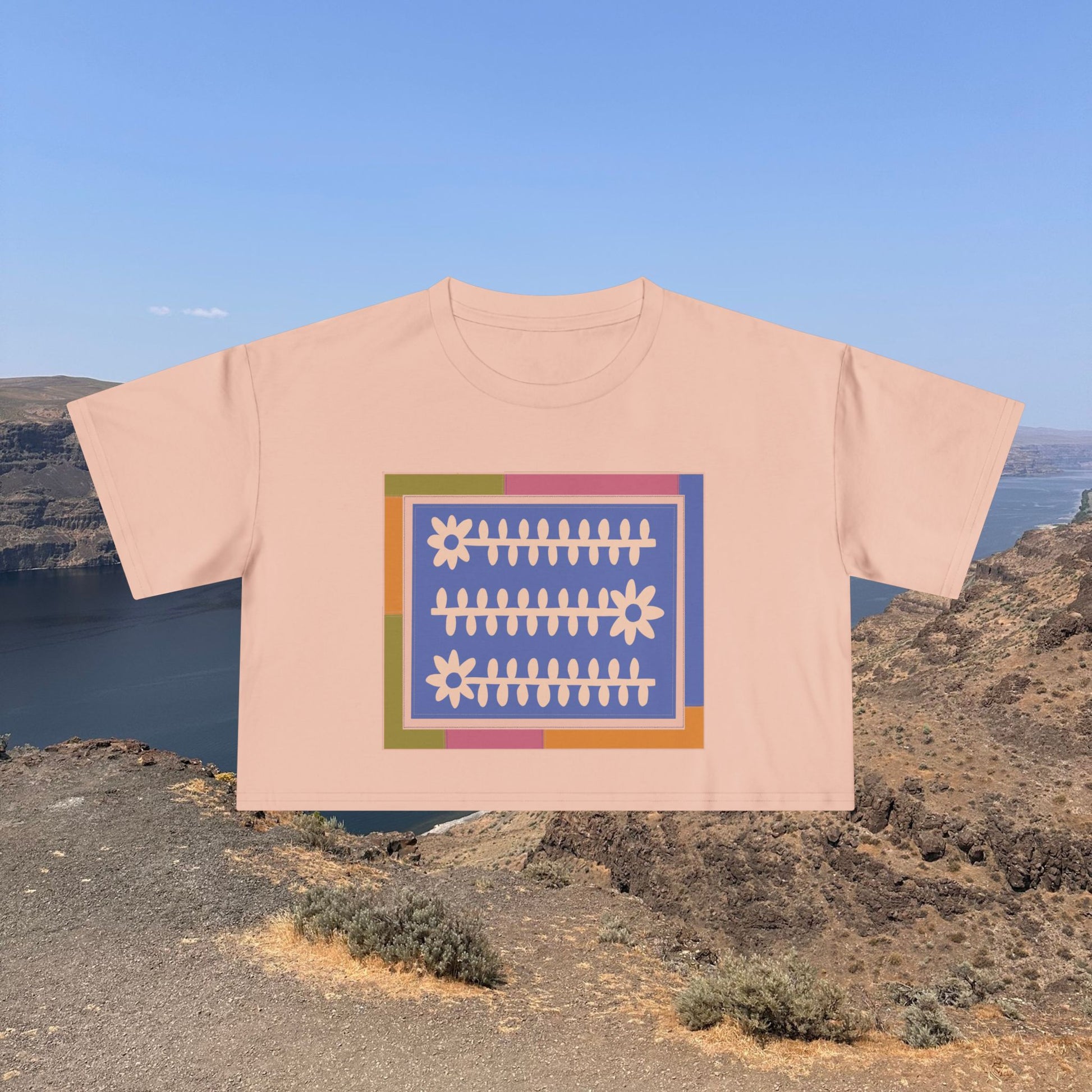 Flower Quilt Cropped Tee (Colorway: Spring)